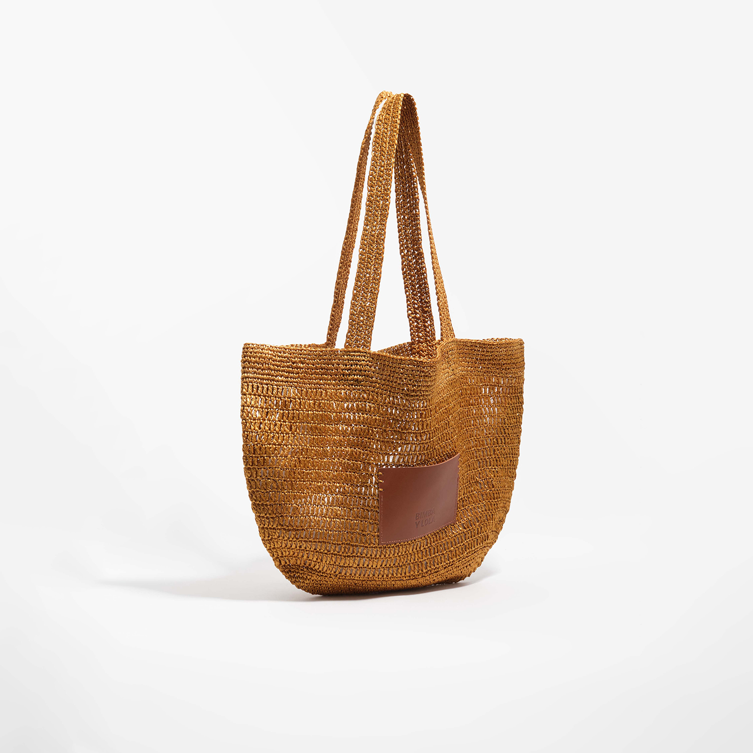Bimba Y Lola Gold Large Plaited Bag
