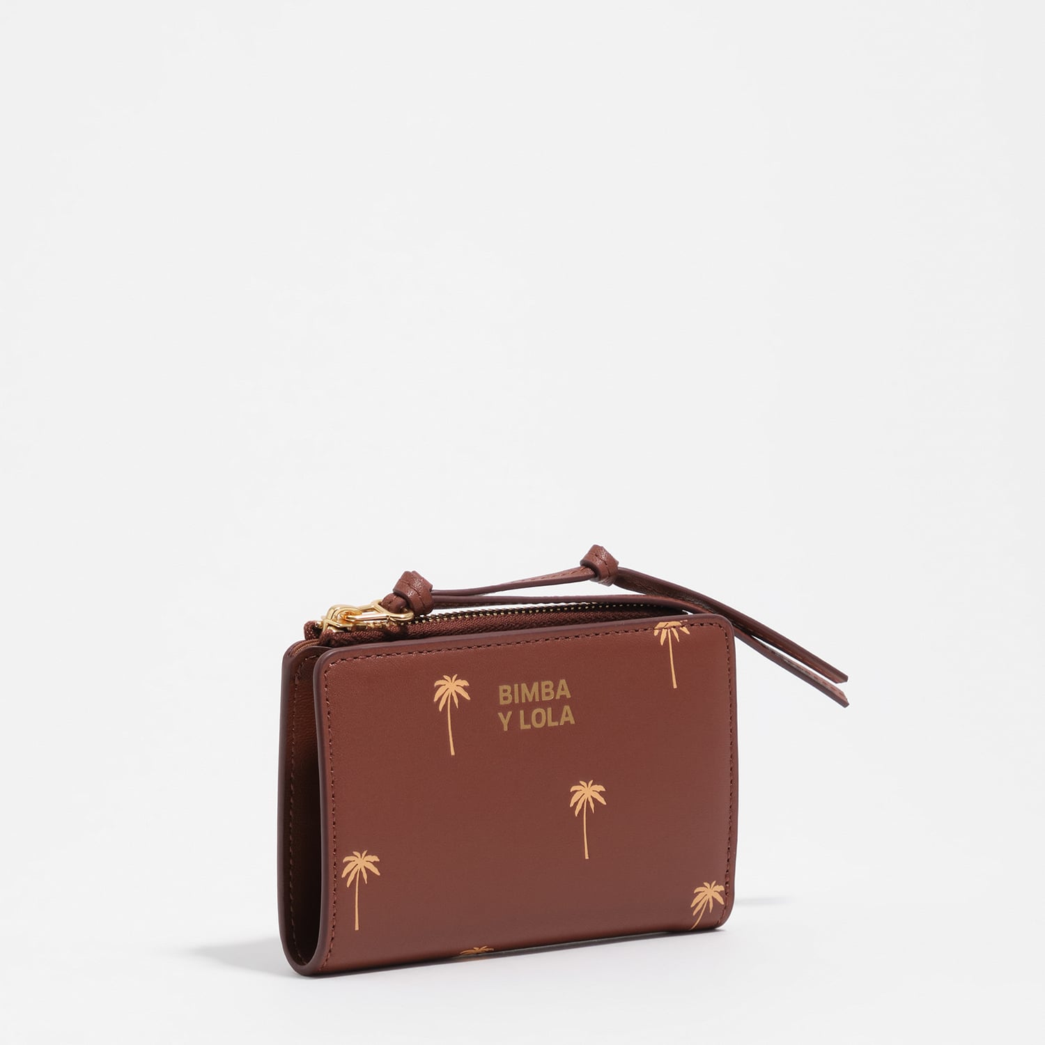 Bimba Y Lola Nut Sand Palms Compact Purse