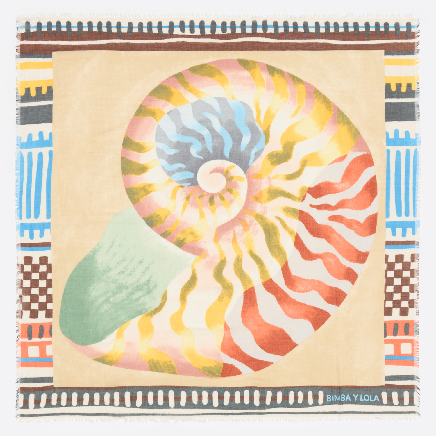 Bimba Y Lola Yellow Shell Shawl