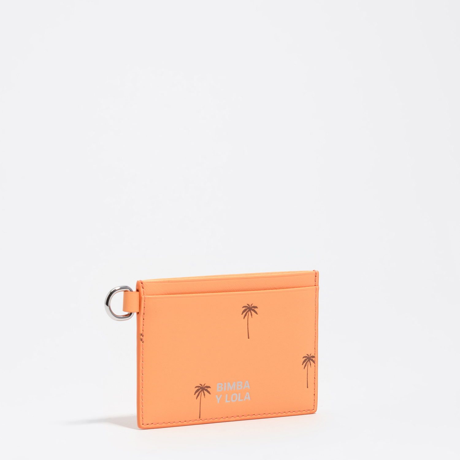 Bimba Y Lola Orange Sorbet Small Leather Palms Card Holder