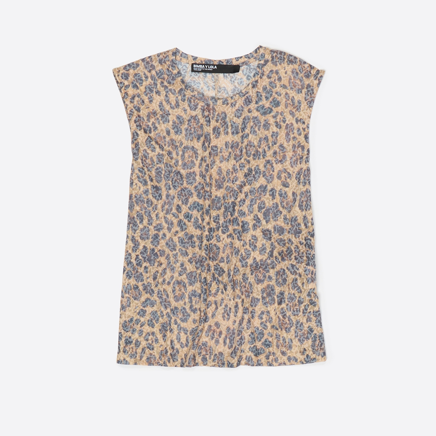 Koszulka devoré bez rękawów Leopard naturalna