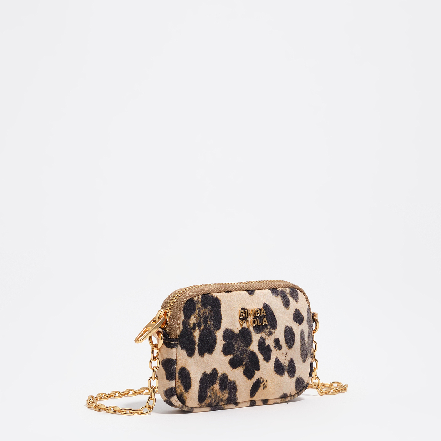 Bimba Y Lola Leopard Natural Natural Leopard Nylon Coin Purse