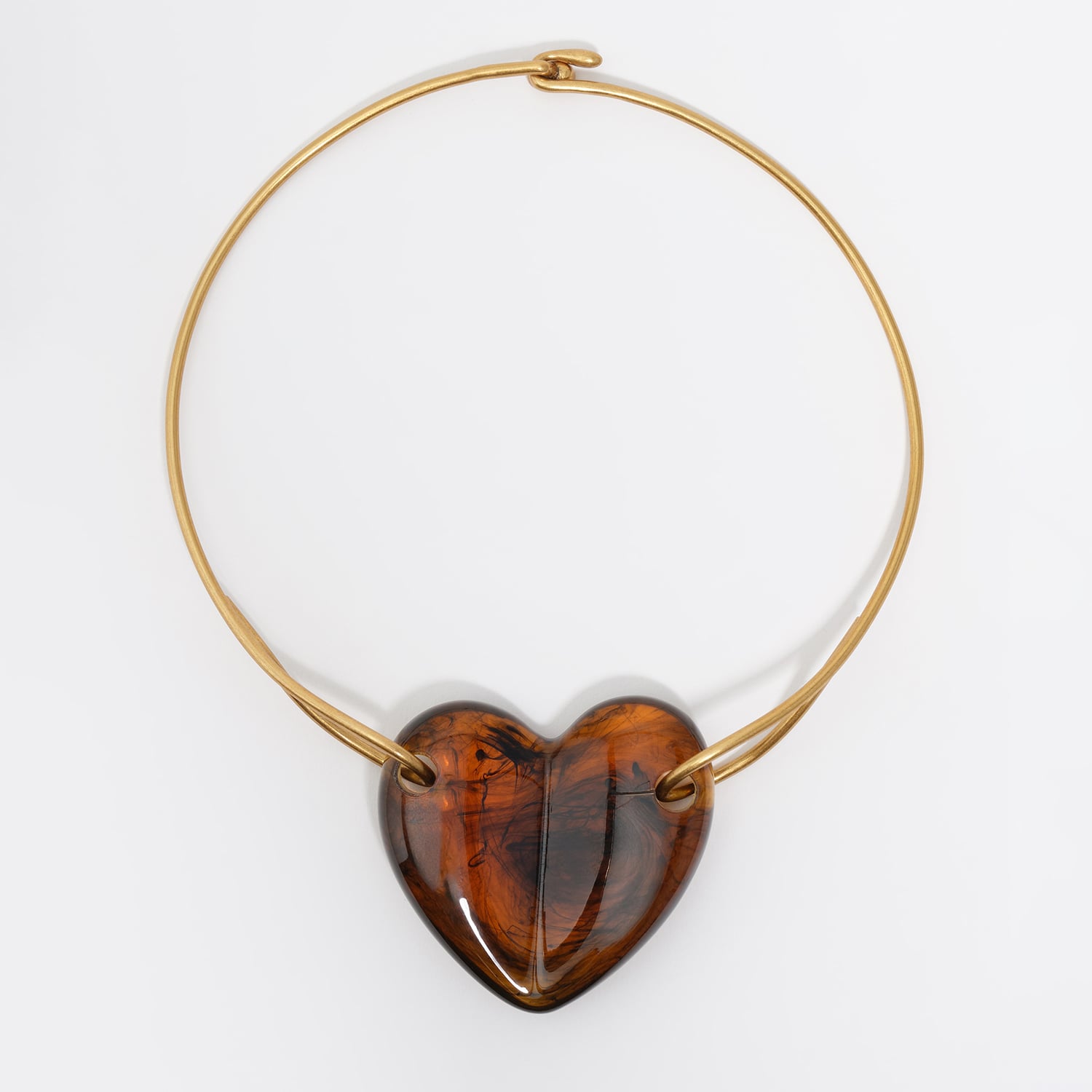 Bimba Y Lola Amber Resin Heart Choker Necklace