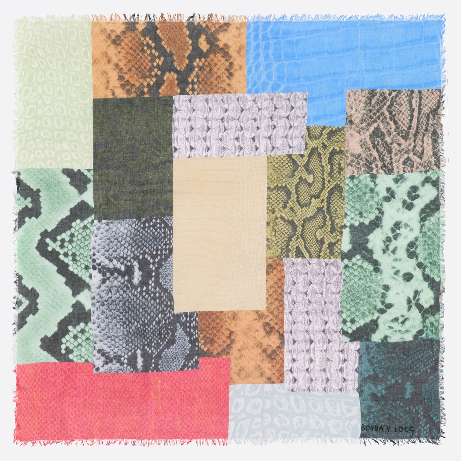 Chusta geometryczny patchwork skóra węża 2
