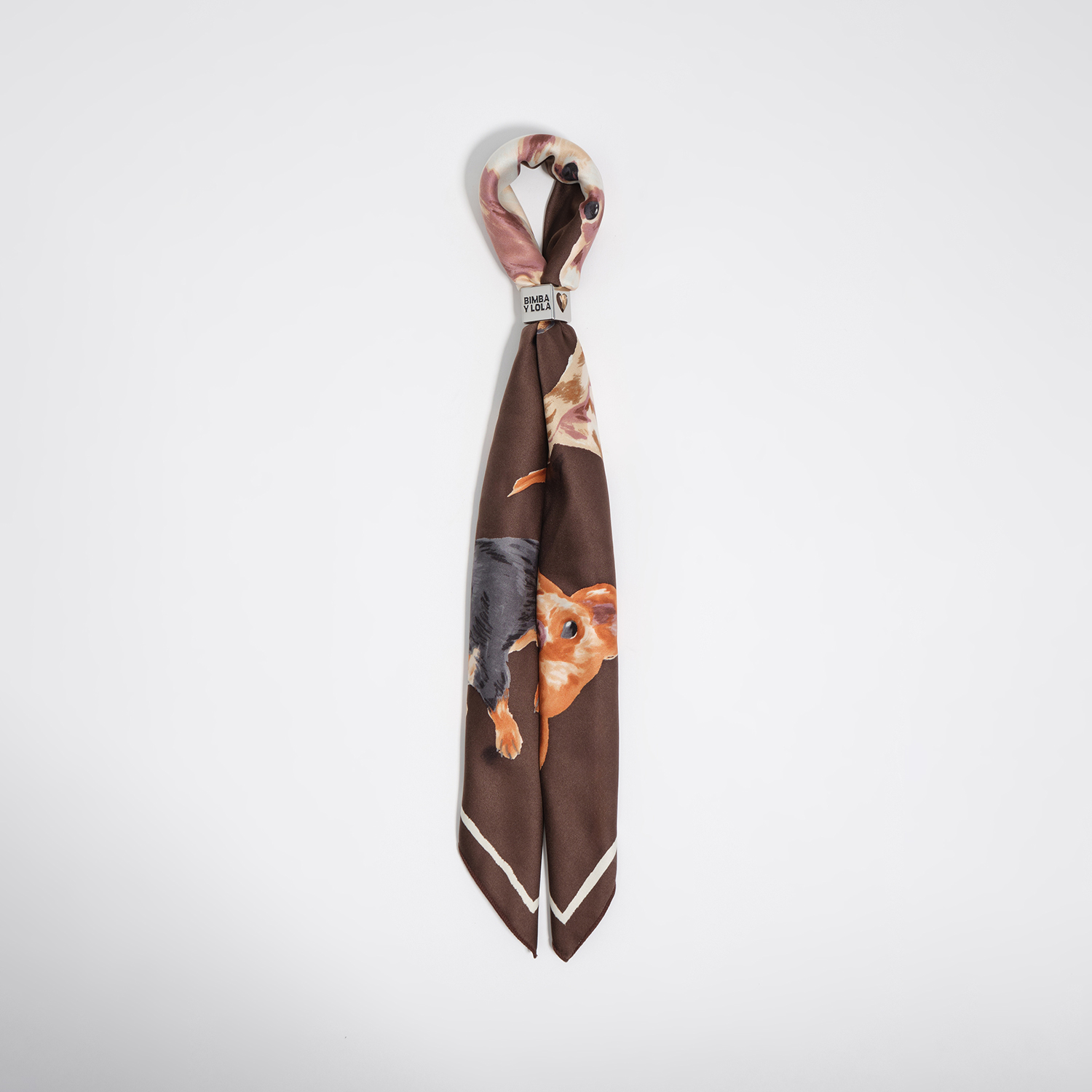 Bimba Y Lola Brown Chihuahuas Scarf Bag Charm