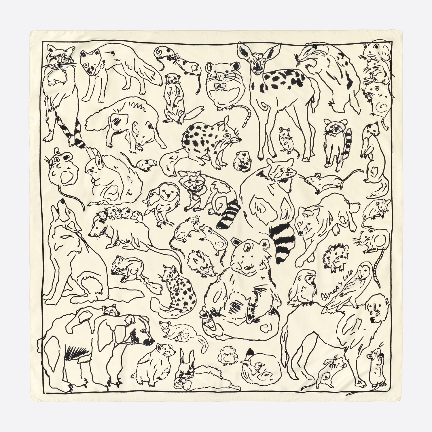 Chusta zwierzęta sketch off white
