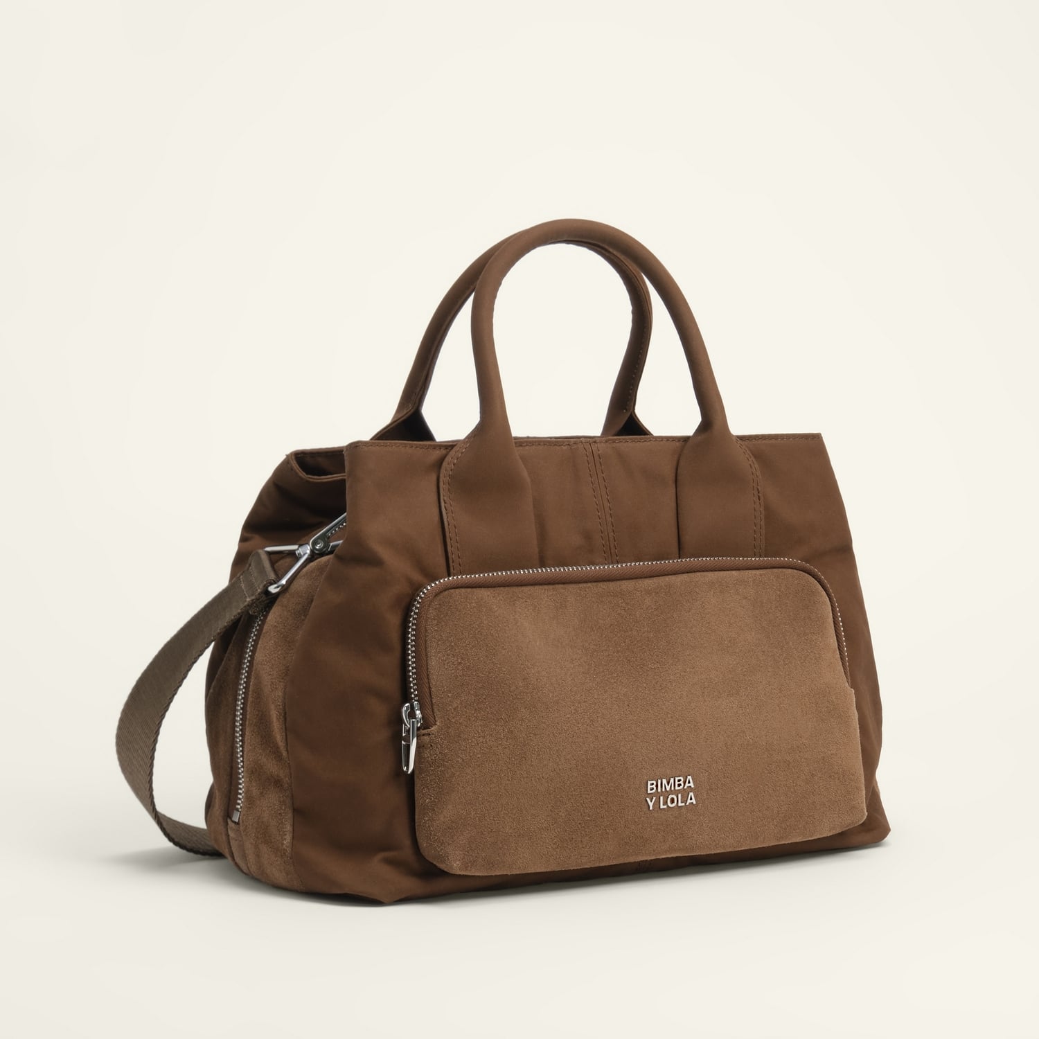 Torebka pocket do ręki duża bawełna i dwoina ciemny khaki