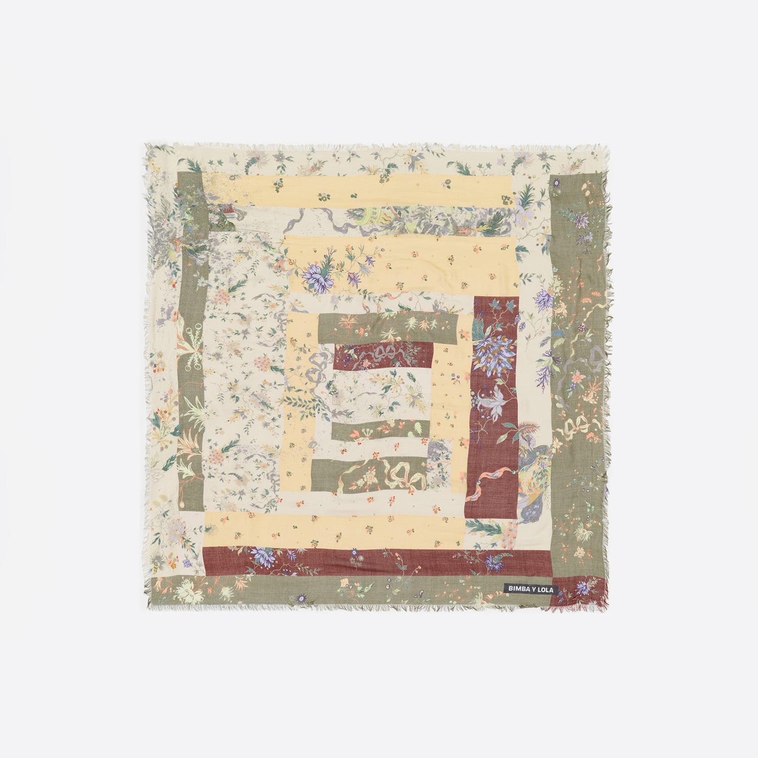 Szal patchwork romantic flowers