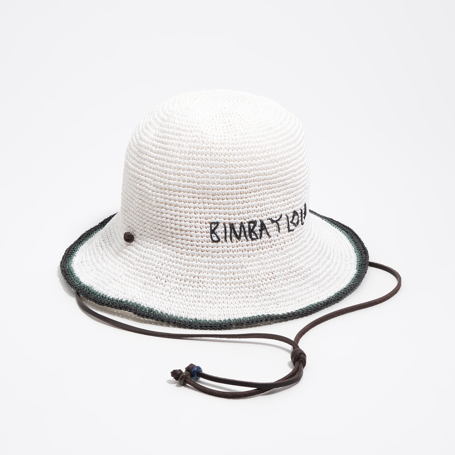 Bimba Y Lola White Raffia-Effect Hat
