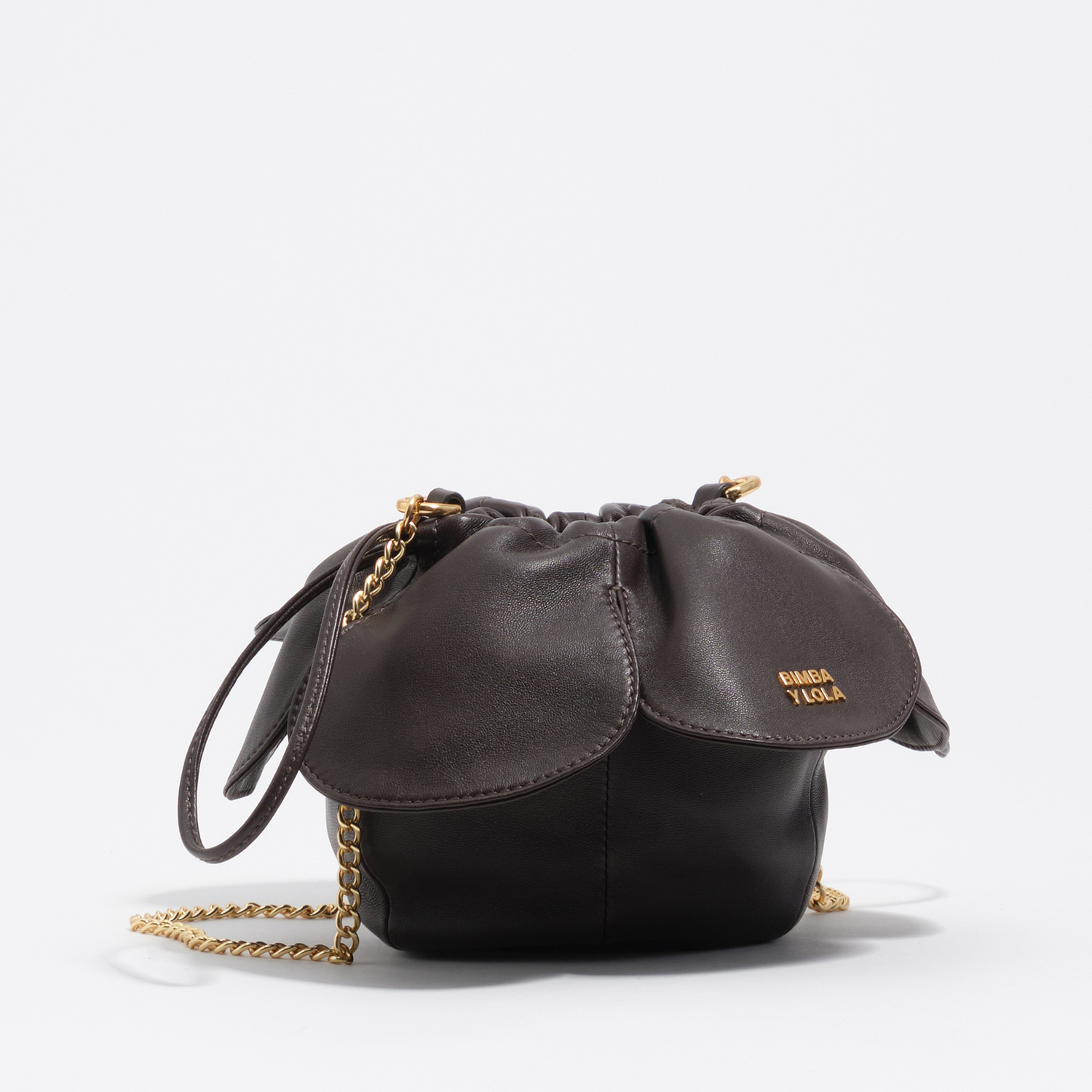 Bimba Y Lola Ebony Leather Pétalo Bag
