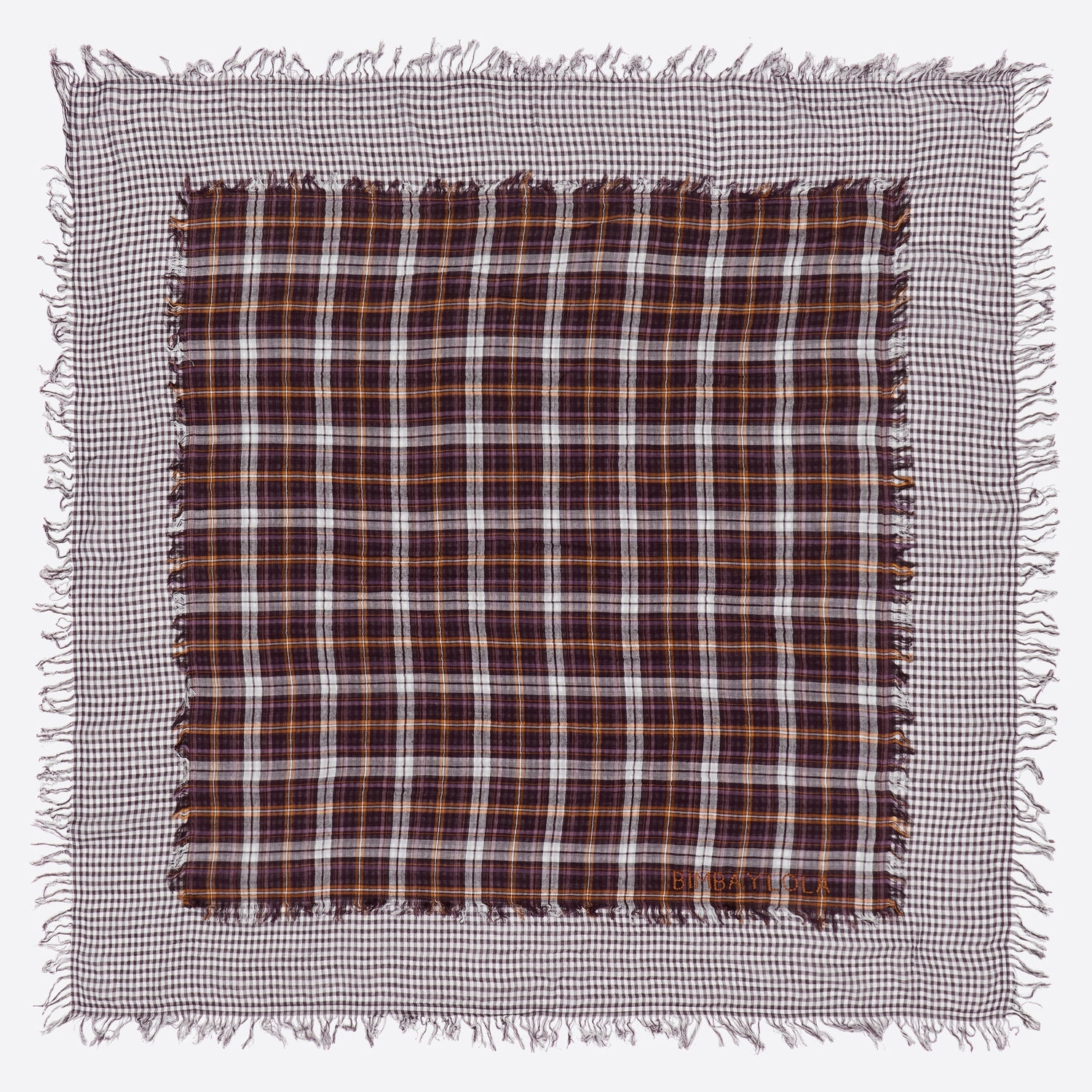 Szal patchwork ramka tartan