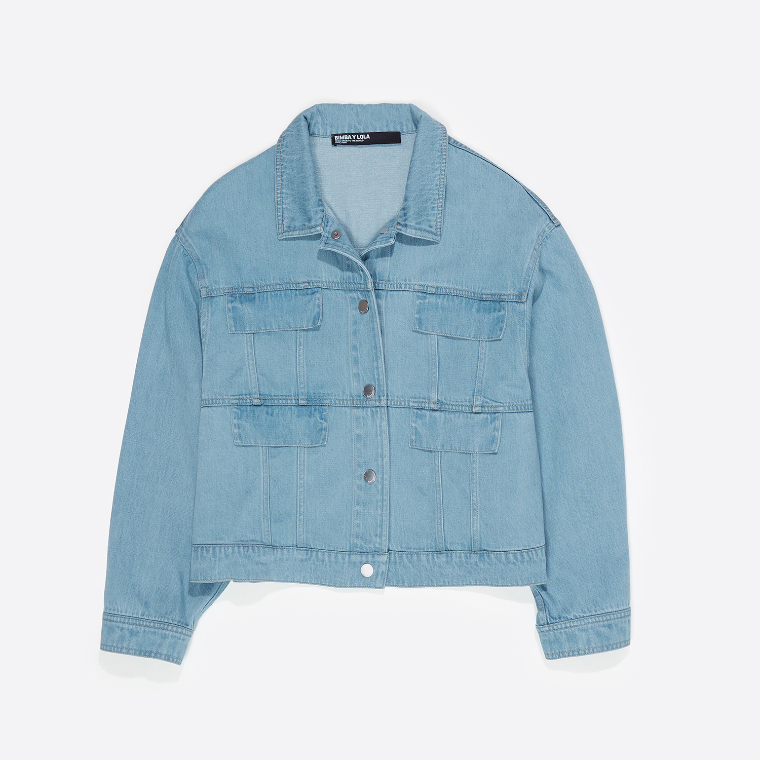 Kurtka boxy lejąca denim jasnoniebieska