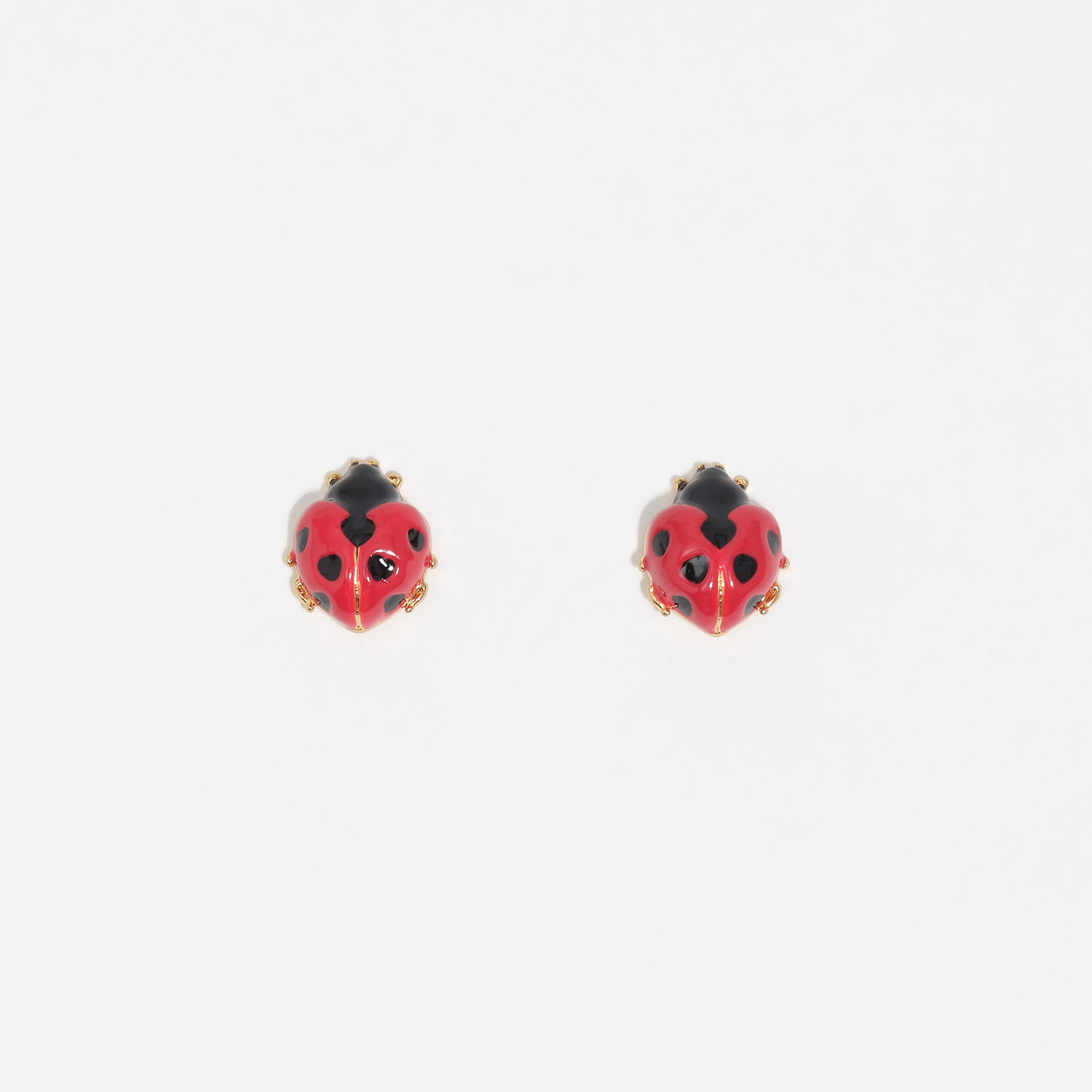 Bimba Y Lola Red Mini Ladybug Earrings