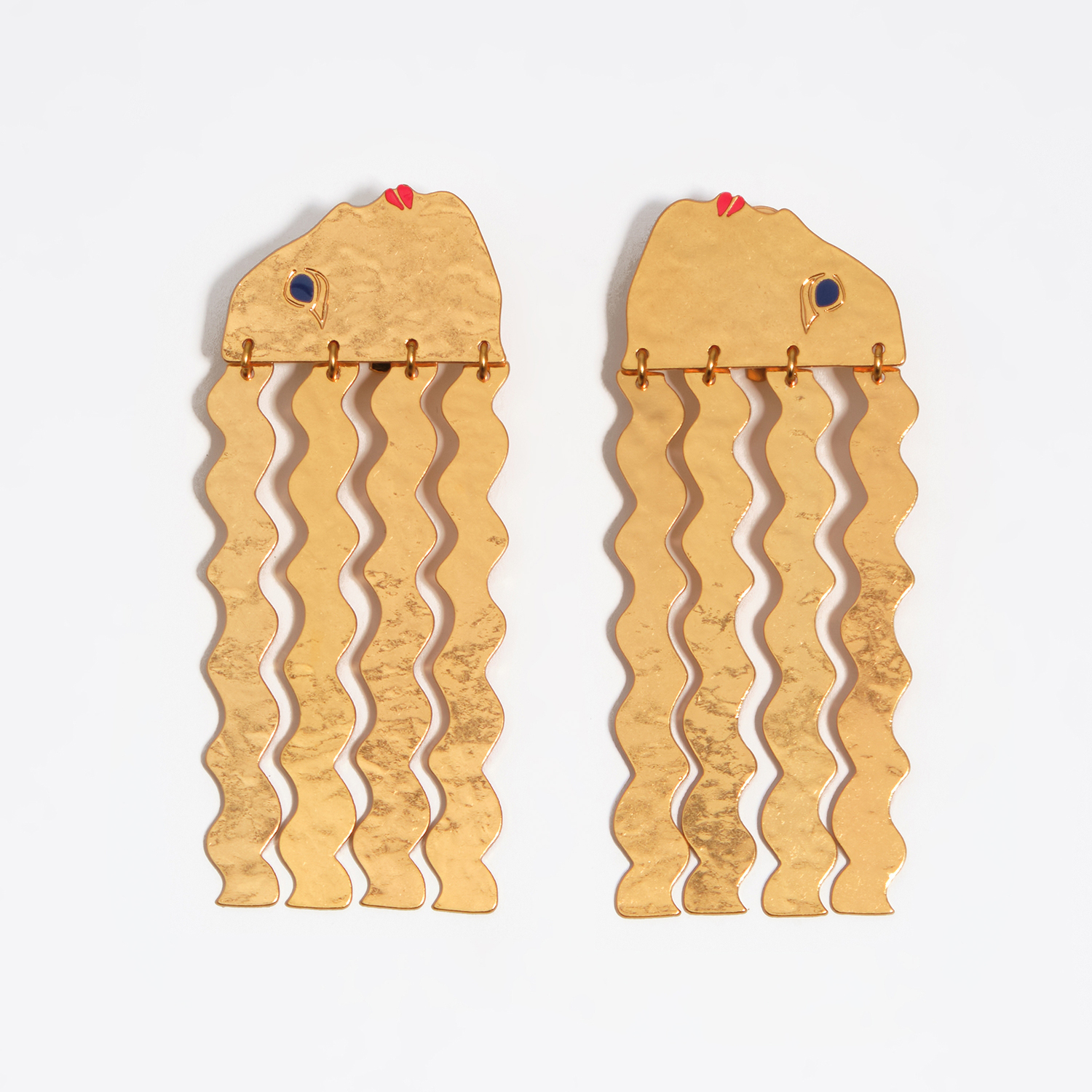 Bimba Y Lola Gold Matte Silhouette Earrings