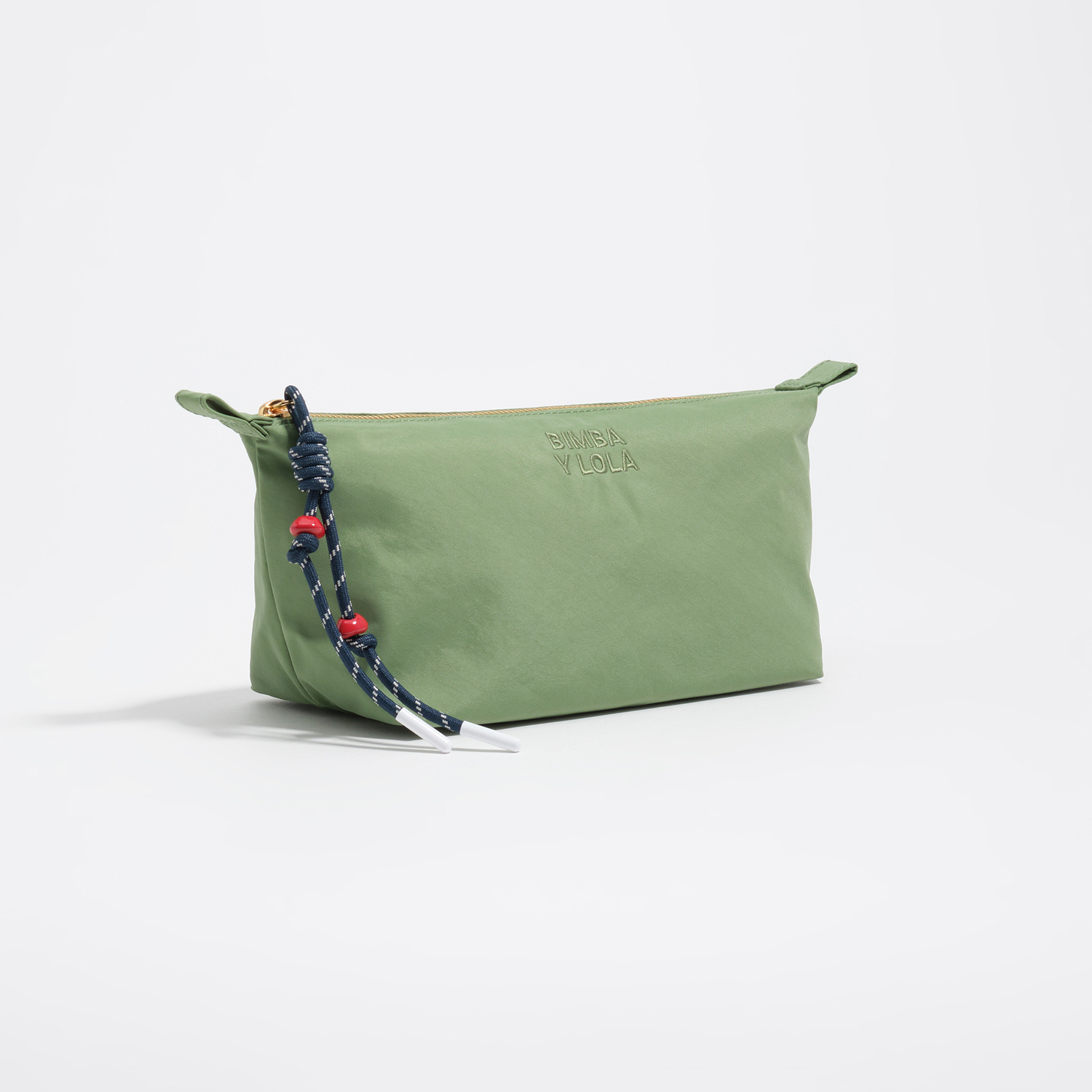 Bimba Y Lola Green Nylon Trapecio Make-Up Case