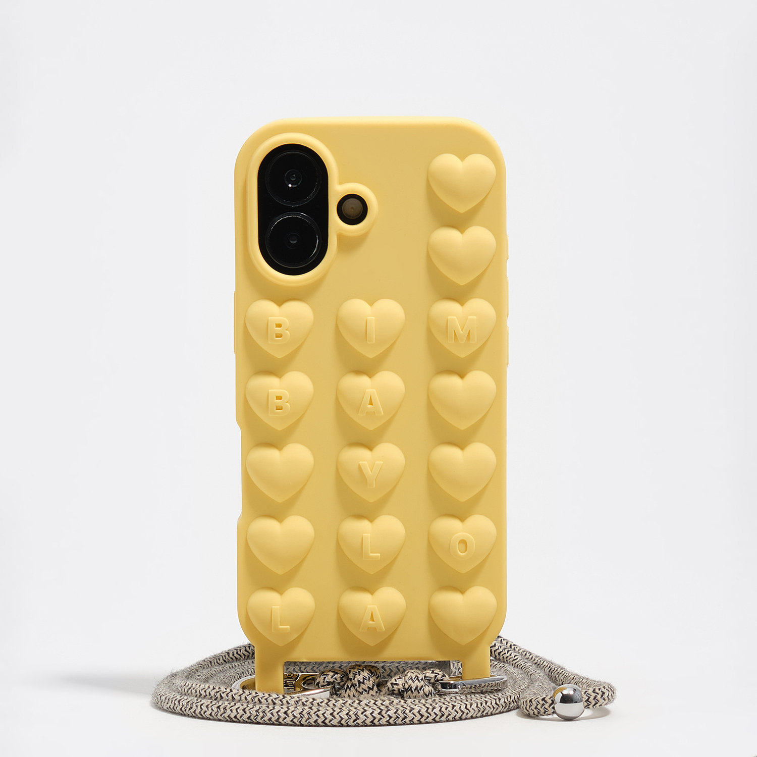 Etui silikon iPhone 17 troczek żółte