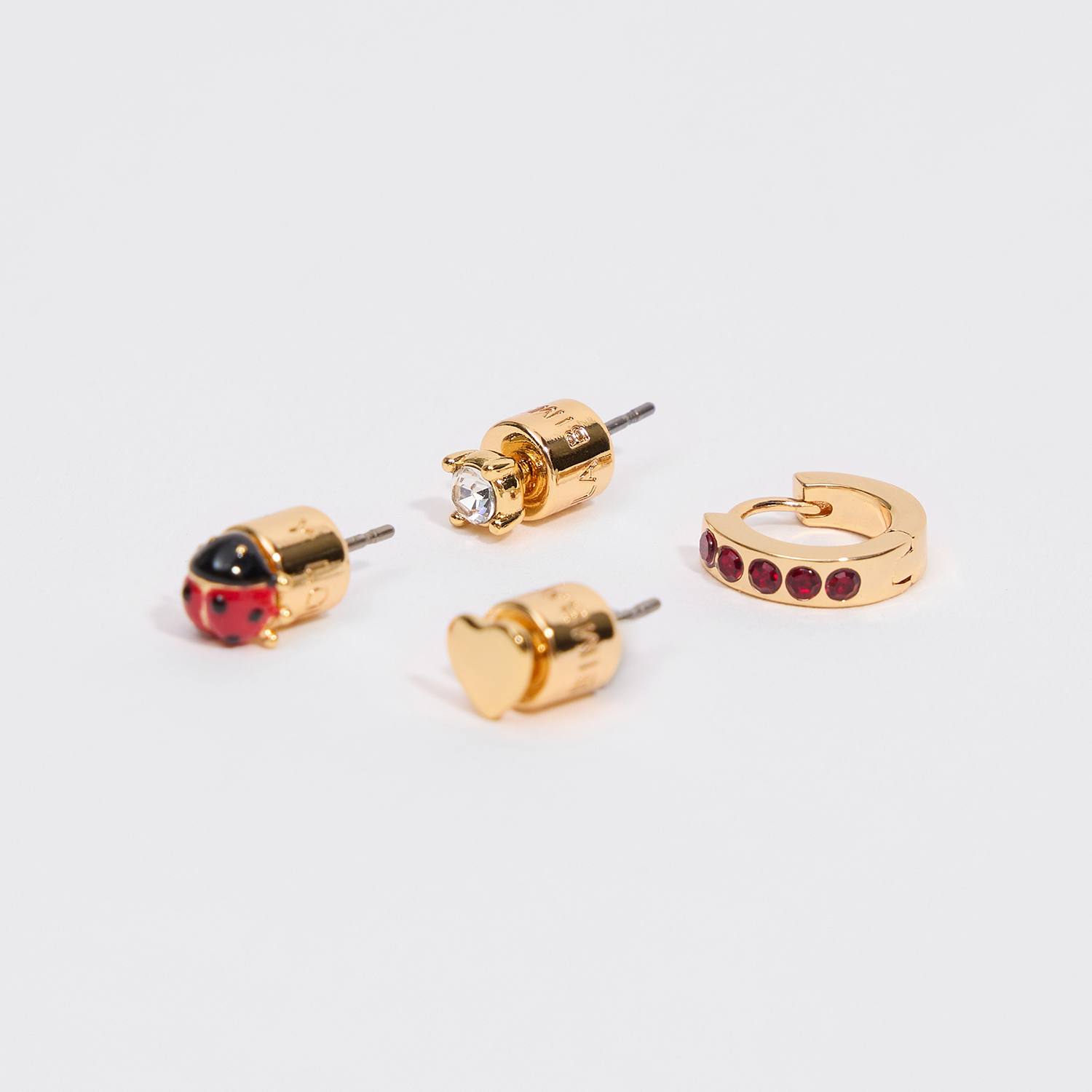 Bimba Y Lola Red Set Of 4 Mini Ladybug Earrings
