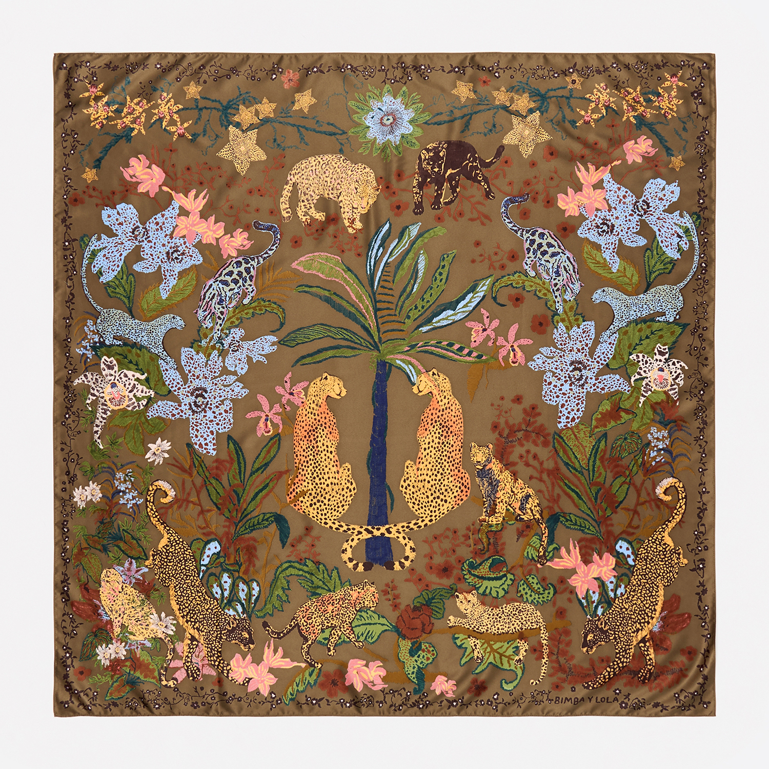 Bimba Y Lola Brown Jungle Scarf