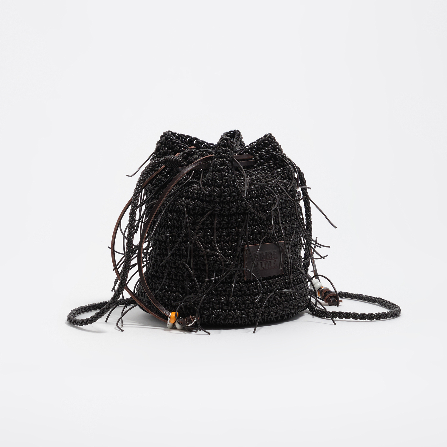 Bimba Y Lola Dark Chocolate Chocolate Plaited Leather Mini Bag