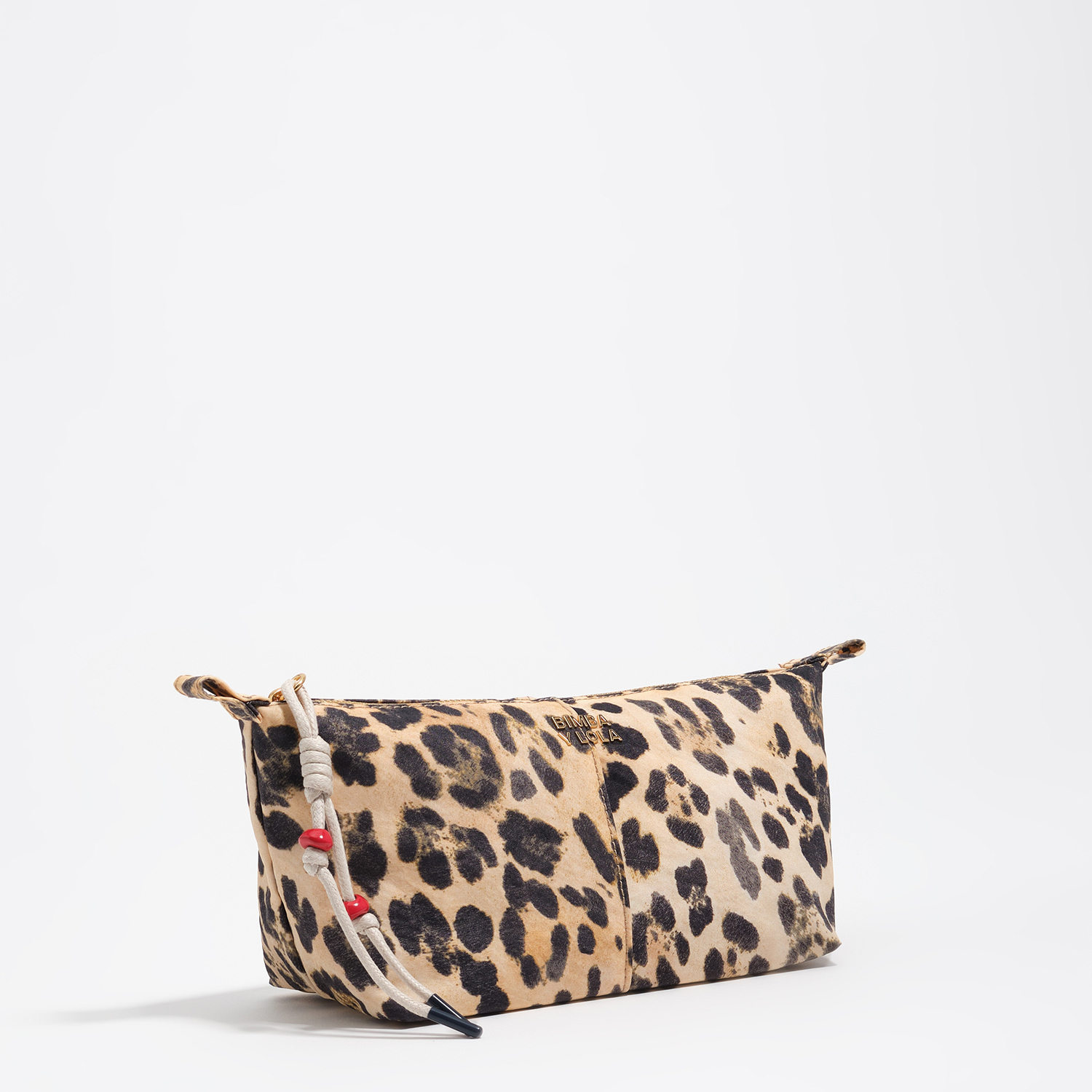 Bimba Y Lola Leopard Natural Natural Leopard Nylon Trapecio Make-Up Case