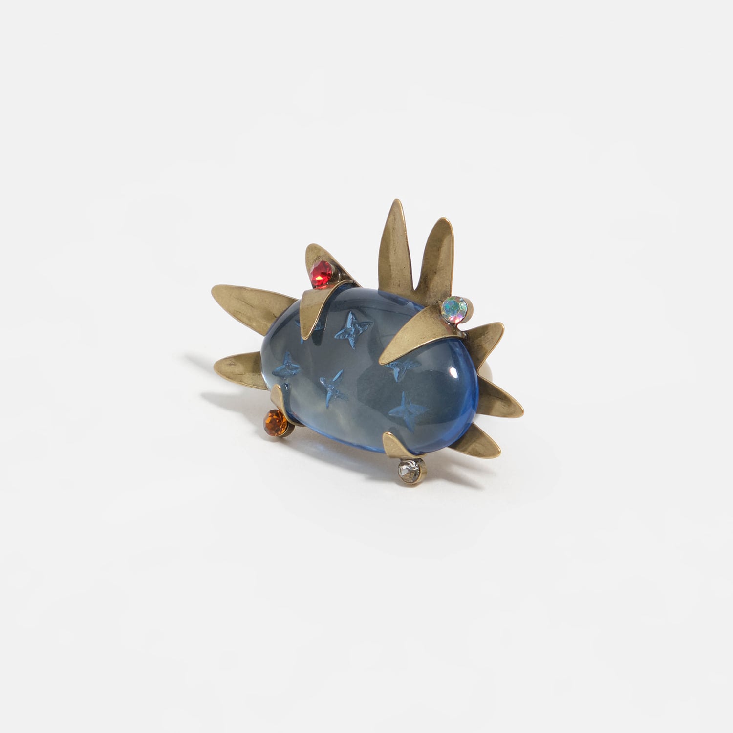 Bimba Y Lola Blue Aged Gold Stone Ring
