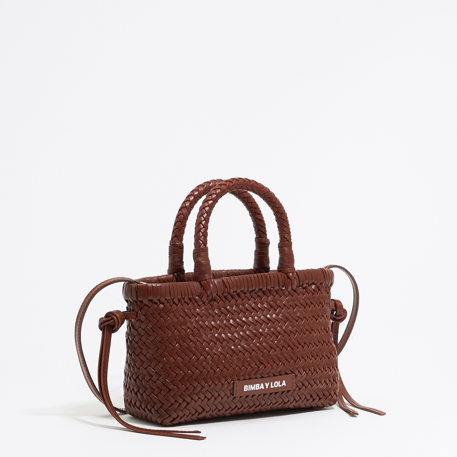 Bimba Y Lola Nut Wal Plaited Leather Mini Bag