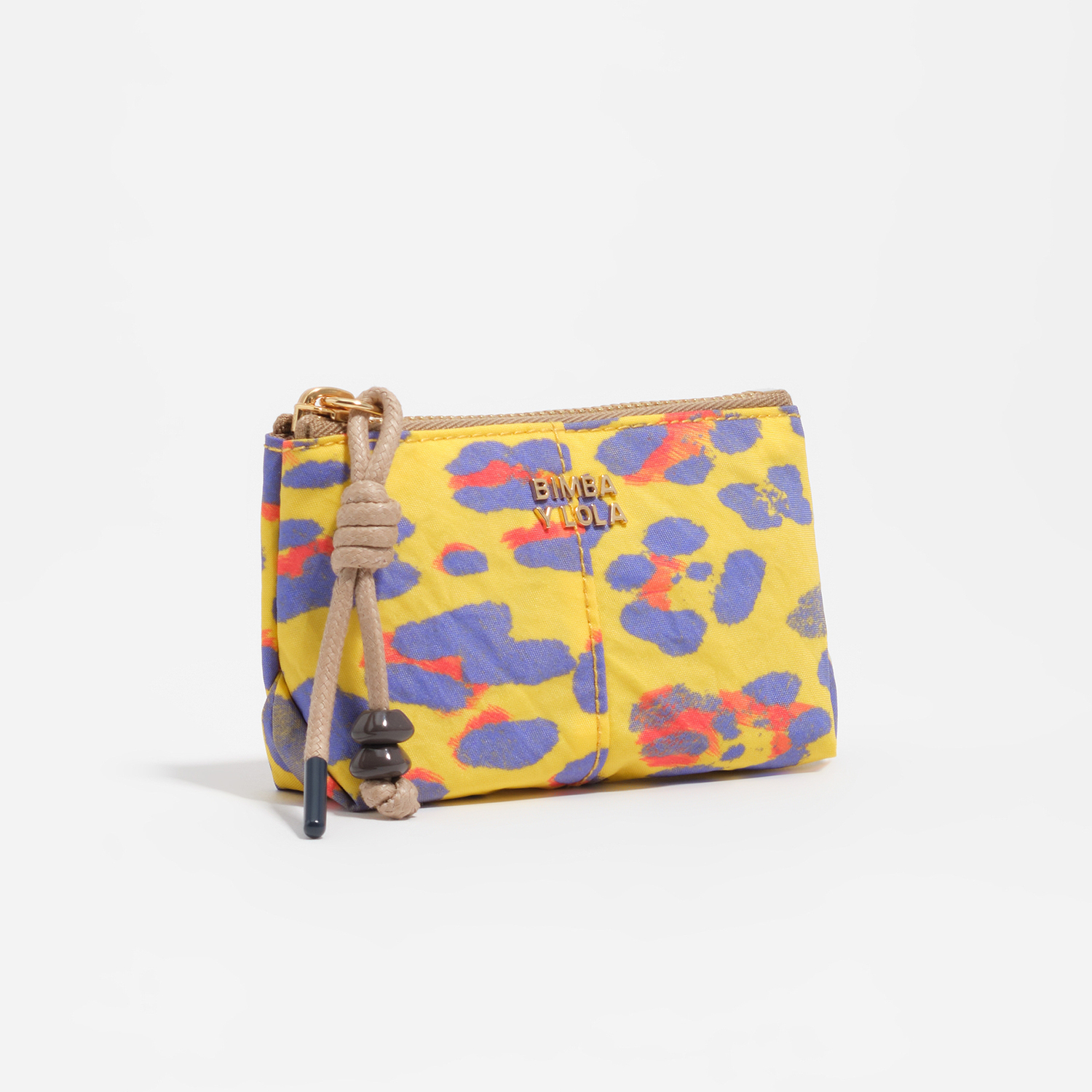 Bimba Y Lola Leopard Bright Yellow Intense Yellow Leopard Nylon Coin Purse
