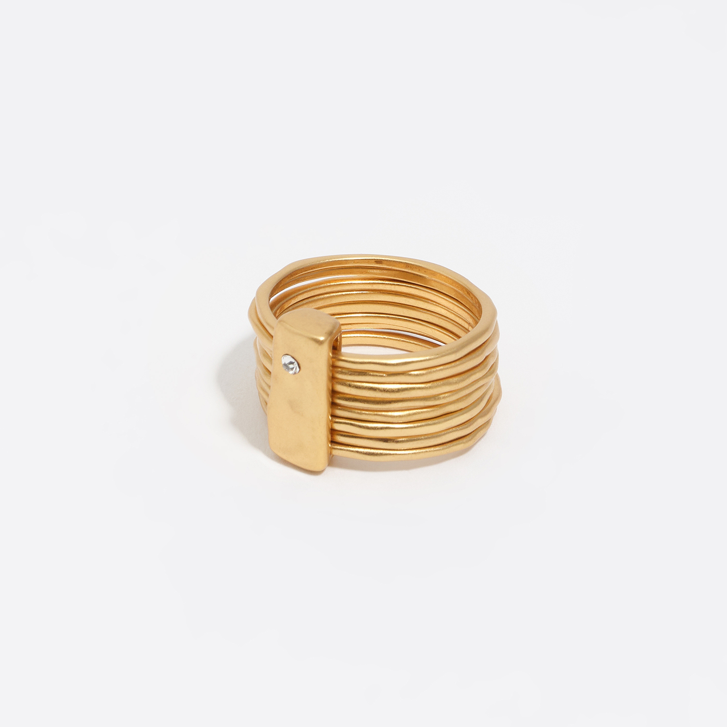 Bimba Y Lola Gold Aged Textured Ring