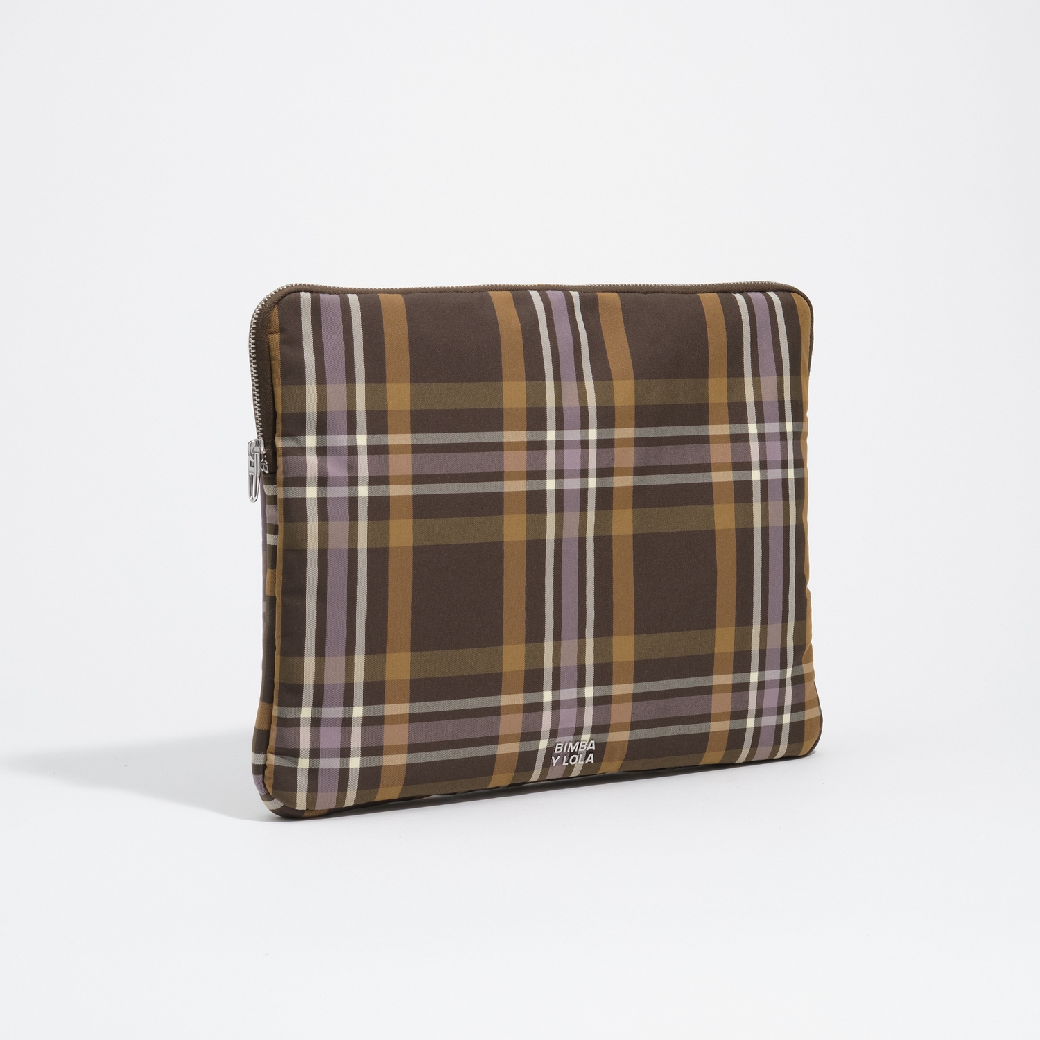 Etui na laptopa żakard tartan hunter green