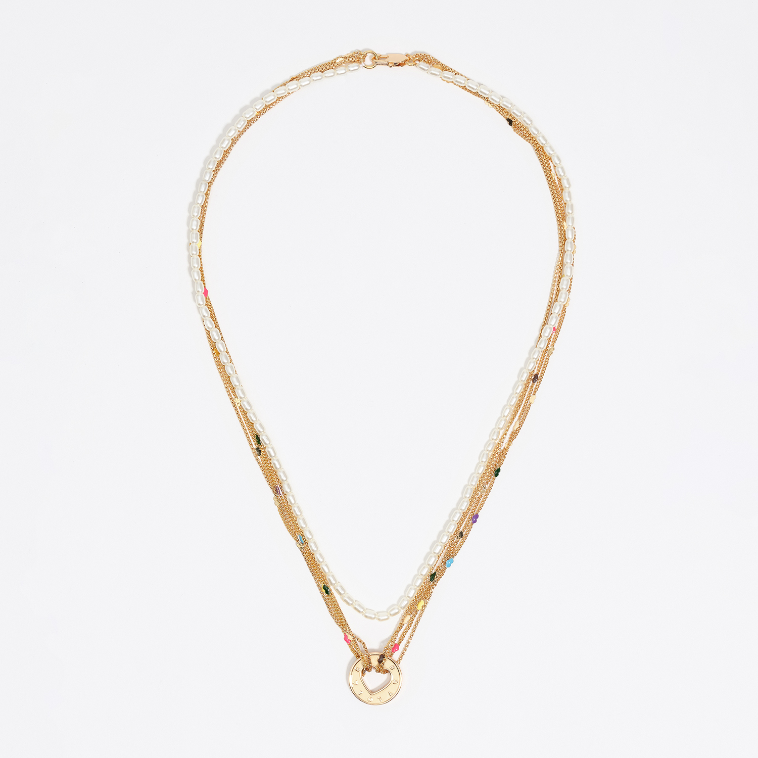 Bimba Y Lola Gold Logo Multi-Chain Necklace