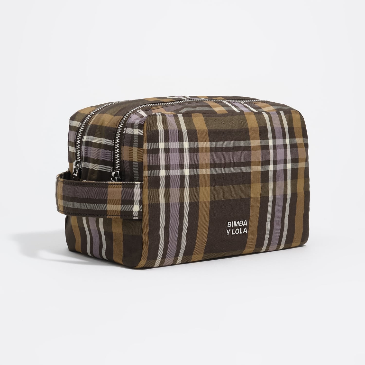Saszetka podwójna duża żakard tartan hunter green