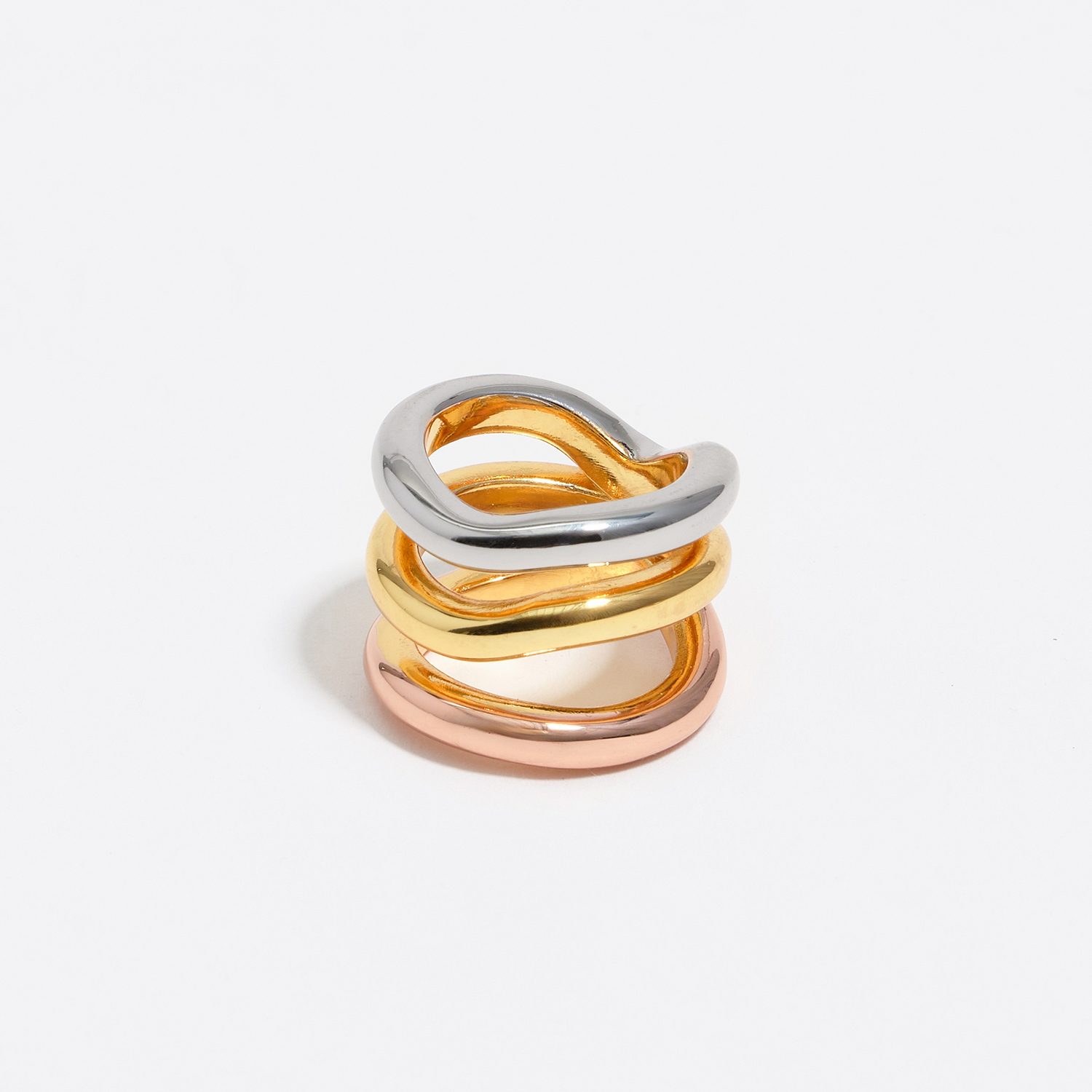 Bimba Y Lola Multigold Three-Tone Bands Ring