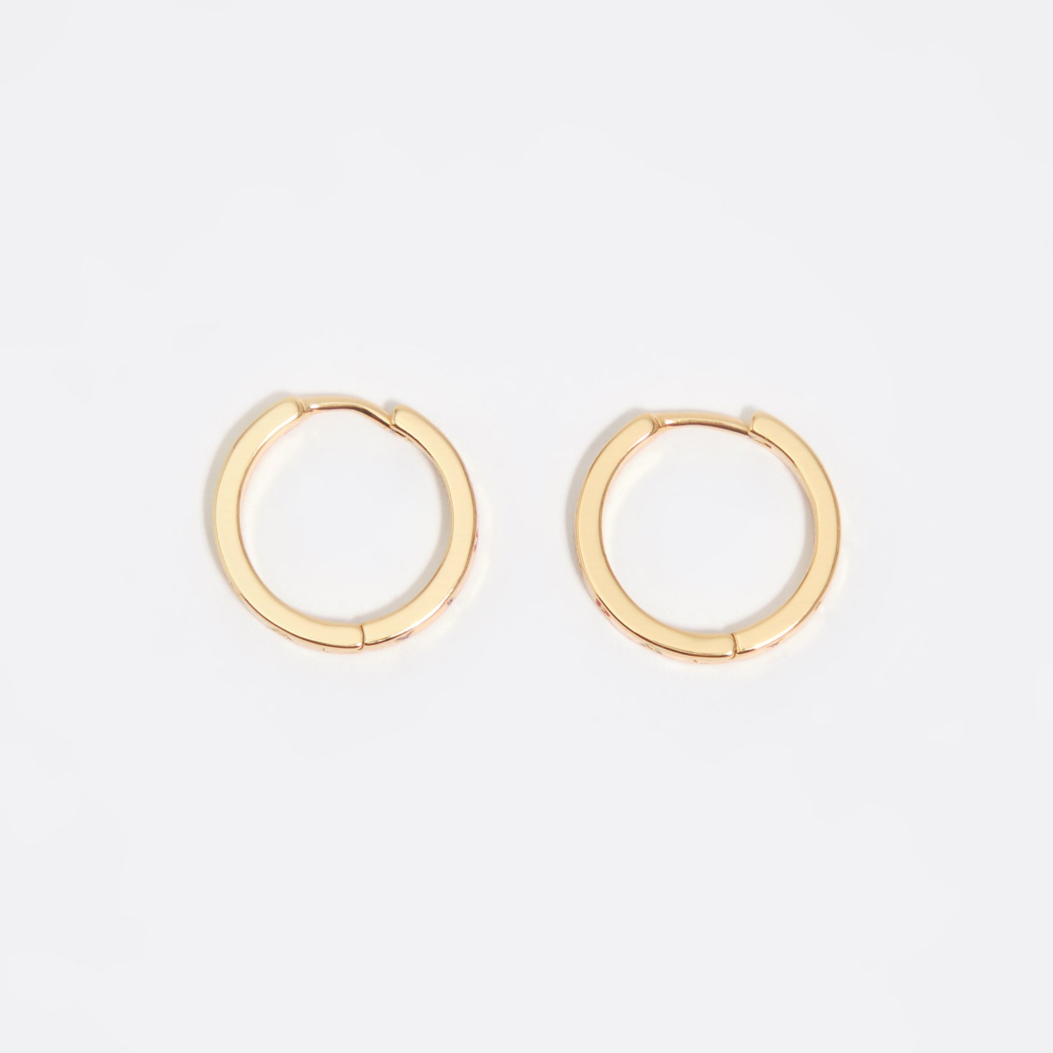 Bimba Y Lola Gold Hoop Earrings With Multicolor Logo