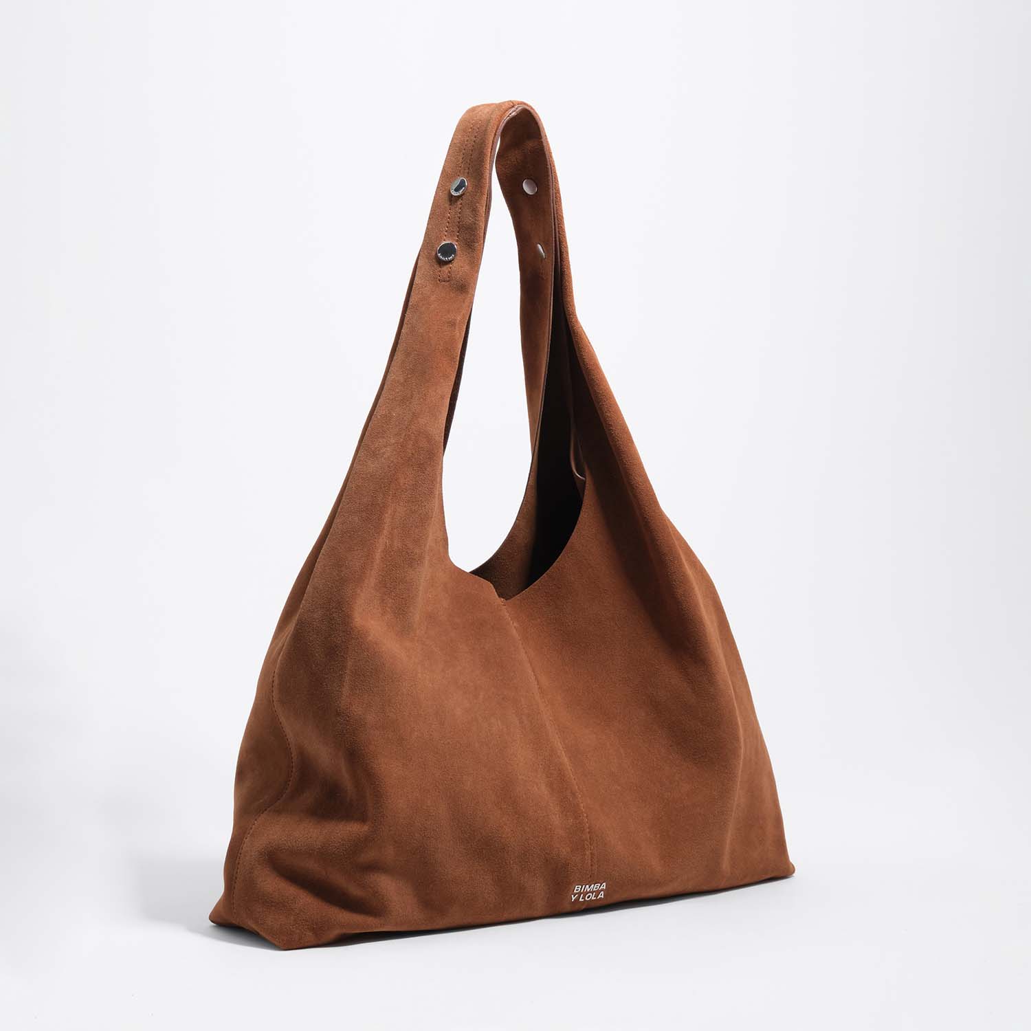 Bimba Y Lola Chestnut Leather Maxi Bikini Paper Bag
