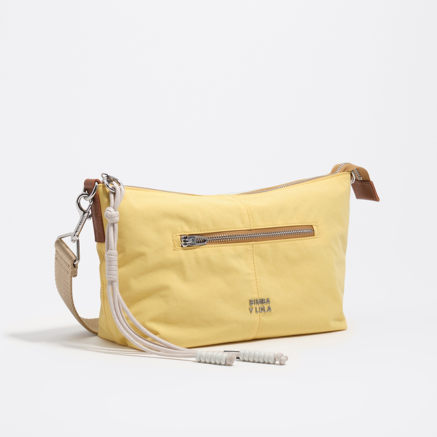 Torebka Trapecio średnia nylon bananowa
