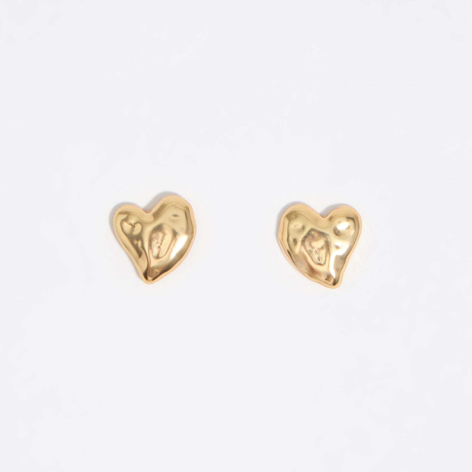 Bimba Y Lola Gold Textured Heart Earrings