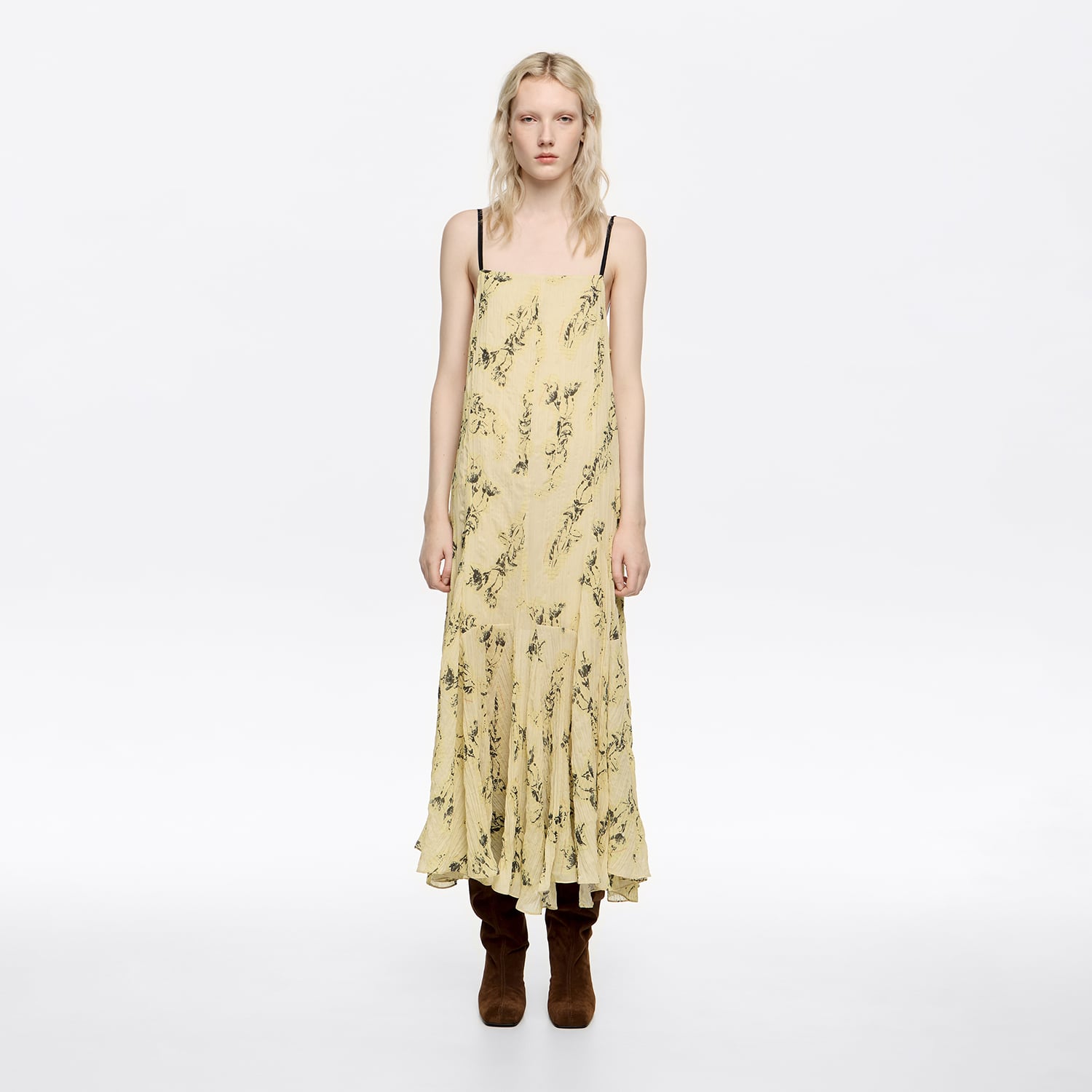 Sukienka plisowana nieregularna Notebook light yellow