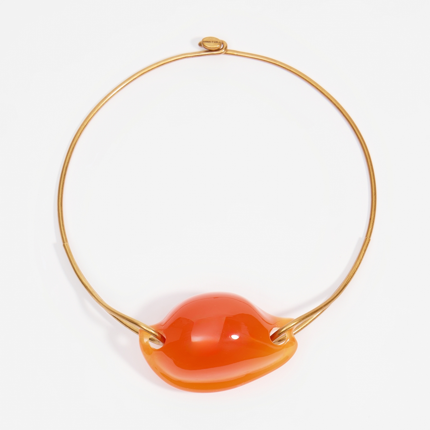 Naszyjnik choker muszelka żywica pomarańczowy