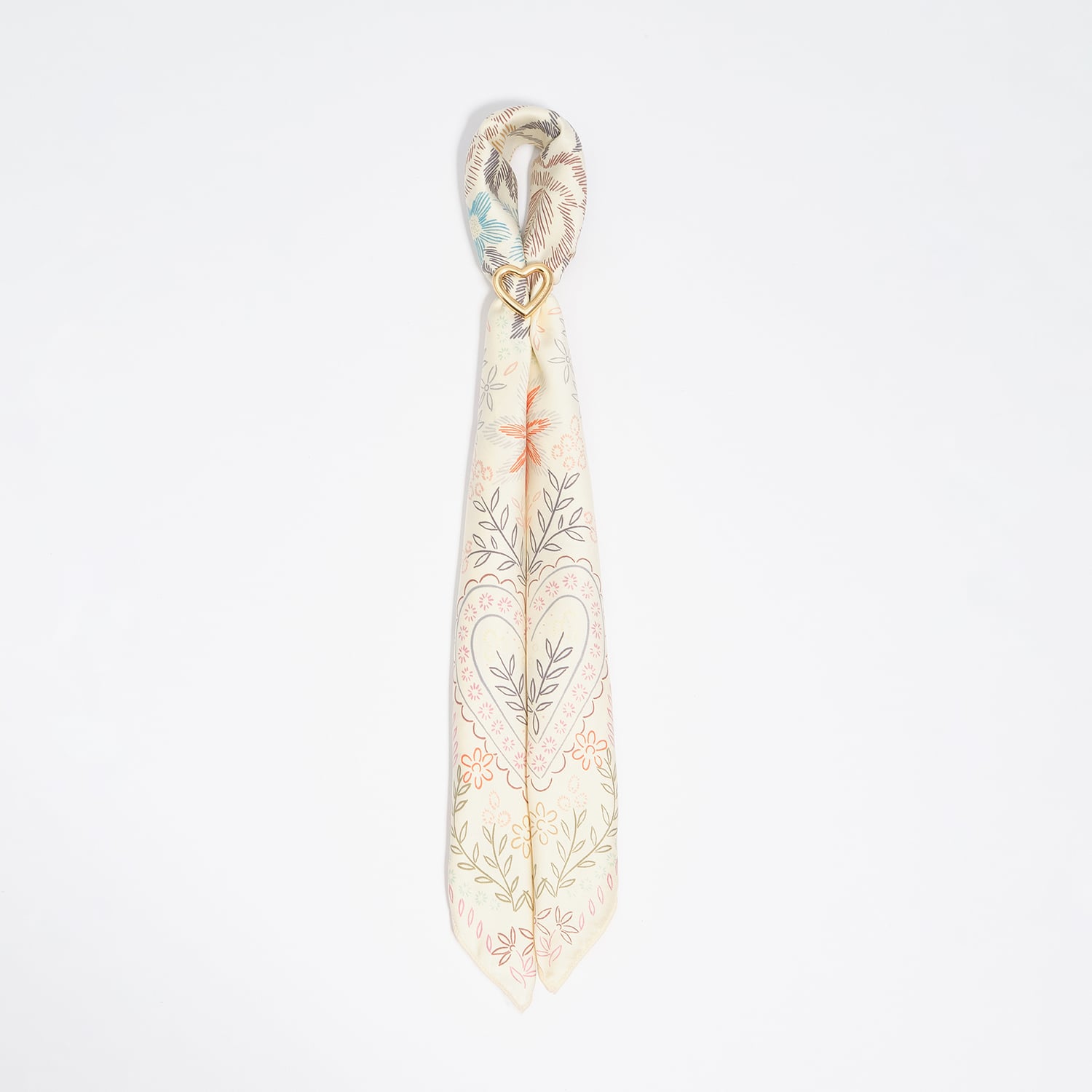 Bimba Y Lola Vanilla Floral Brushstroke Scarf Bag Charm