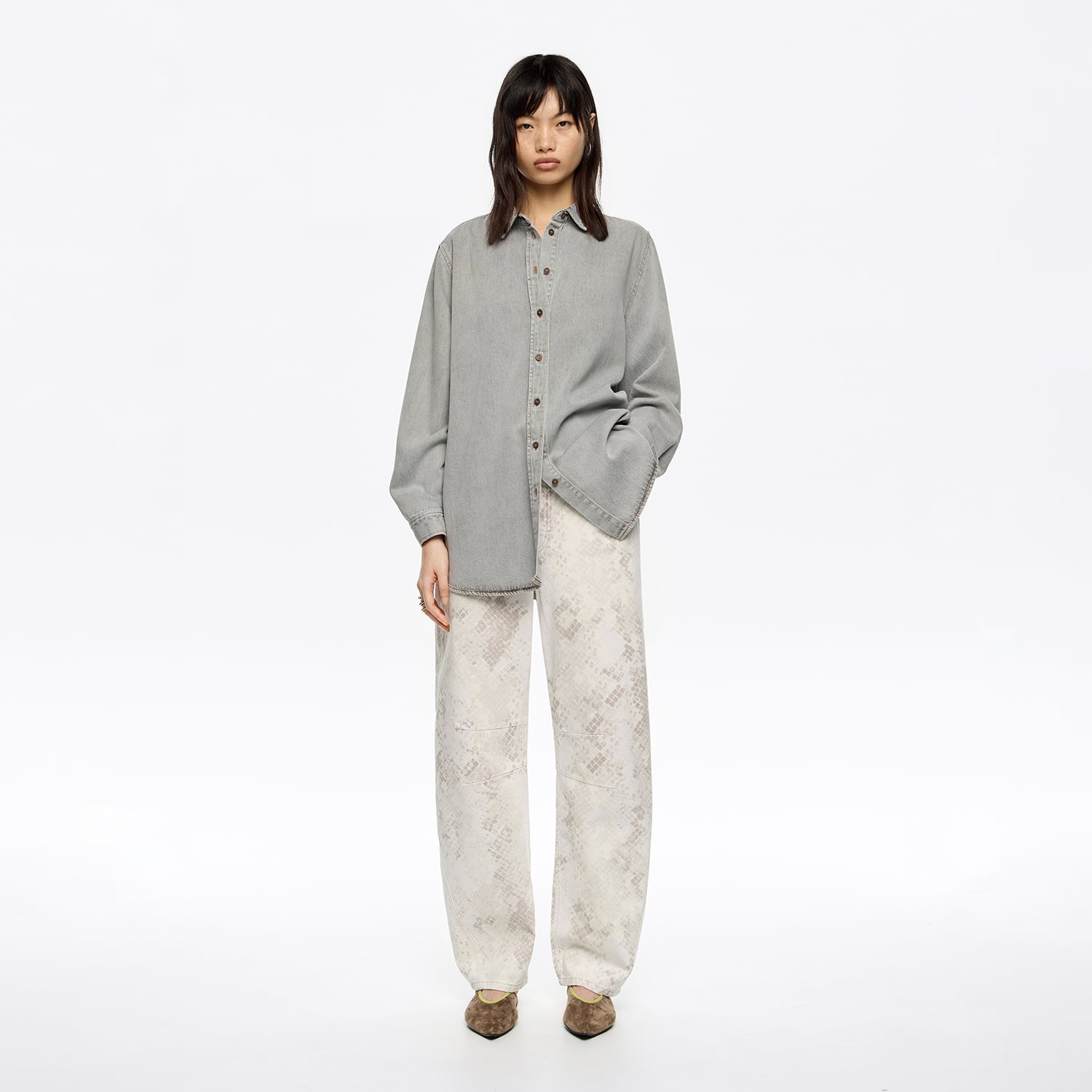 BARREL - Spodnie denim Snake szaro-brązowe 2