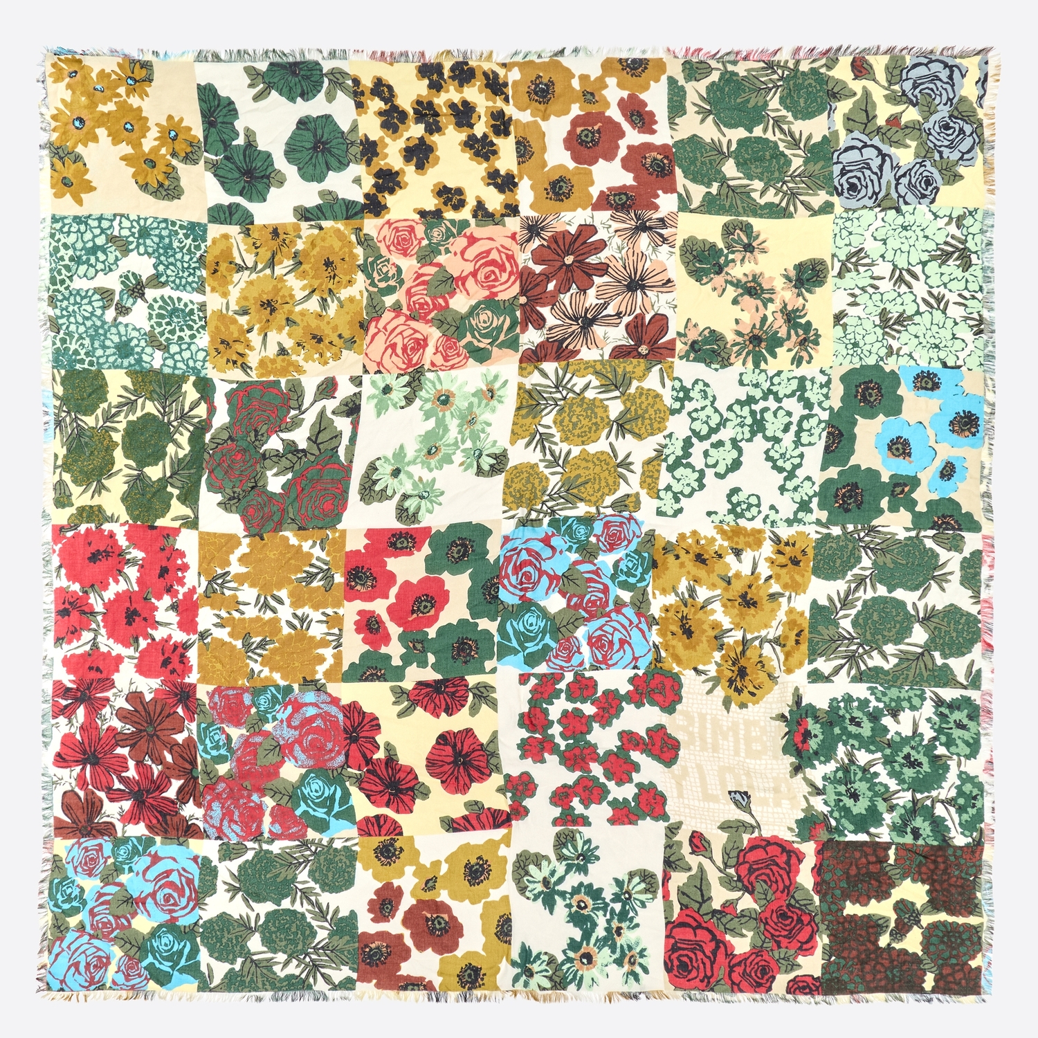 Szal patchwork kwiaty