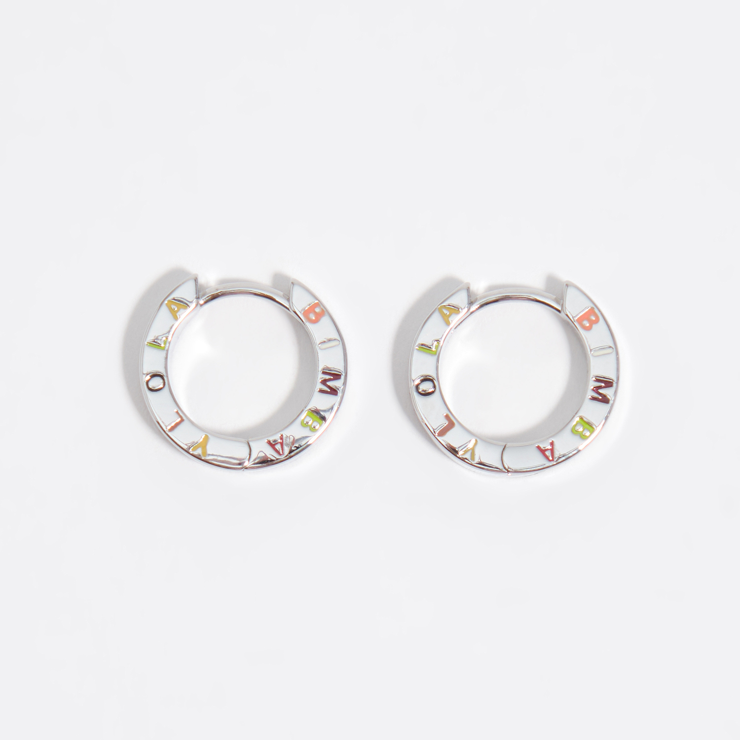 Bimba Y Lola Silver Logo Hoop Earrings