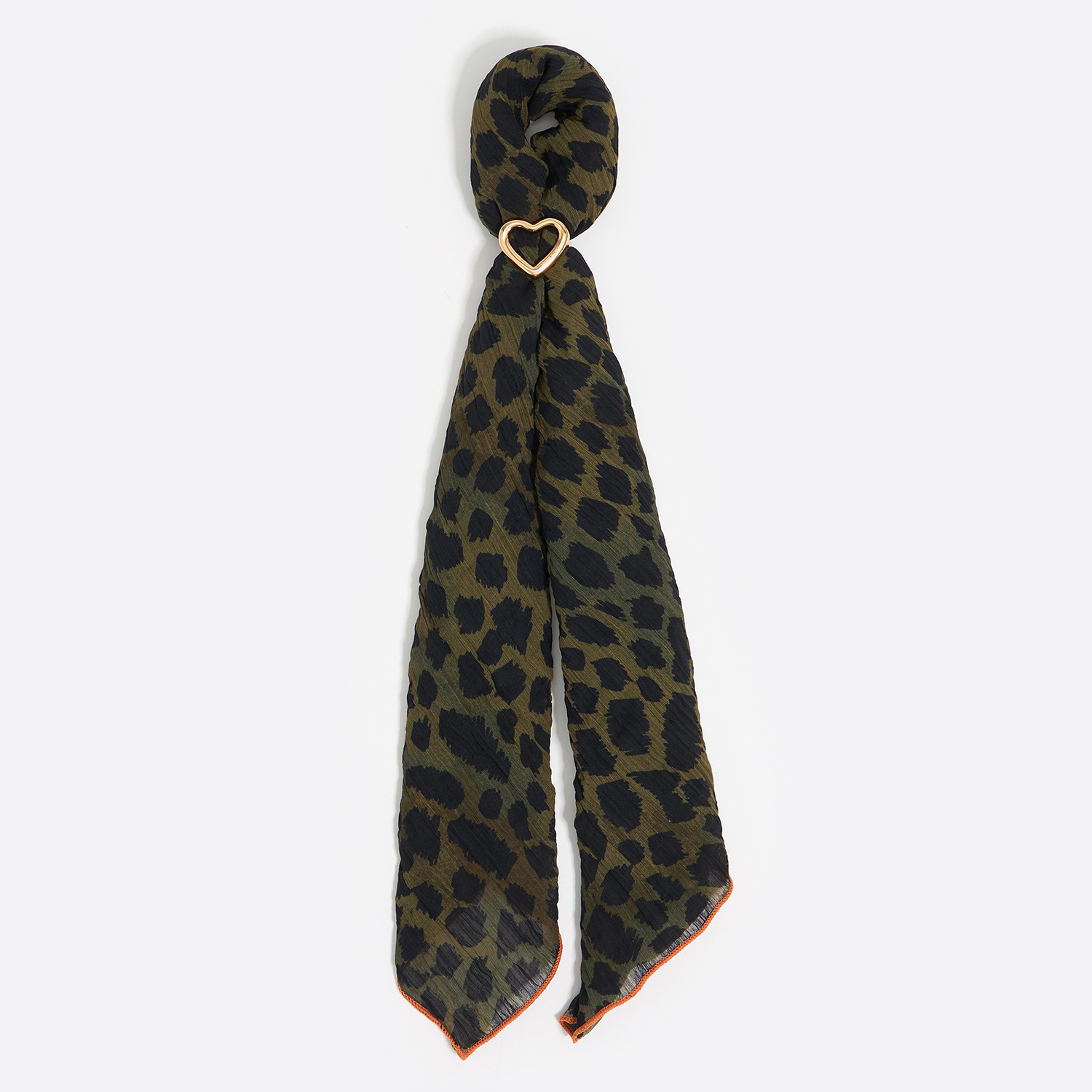 Charm chustka w panterkę khaki