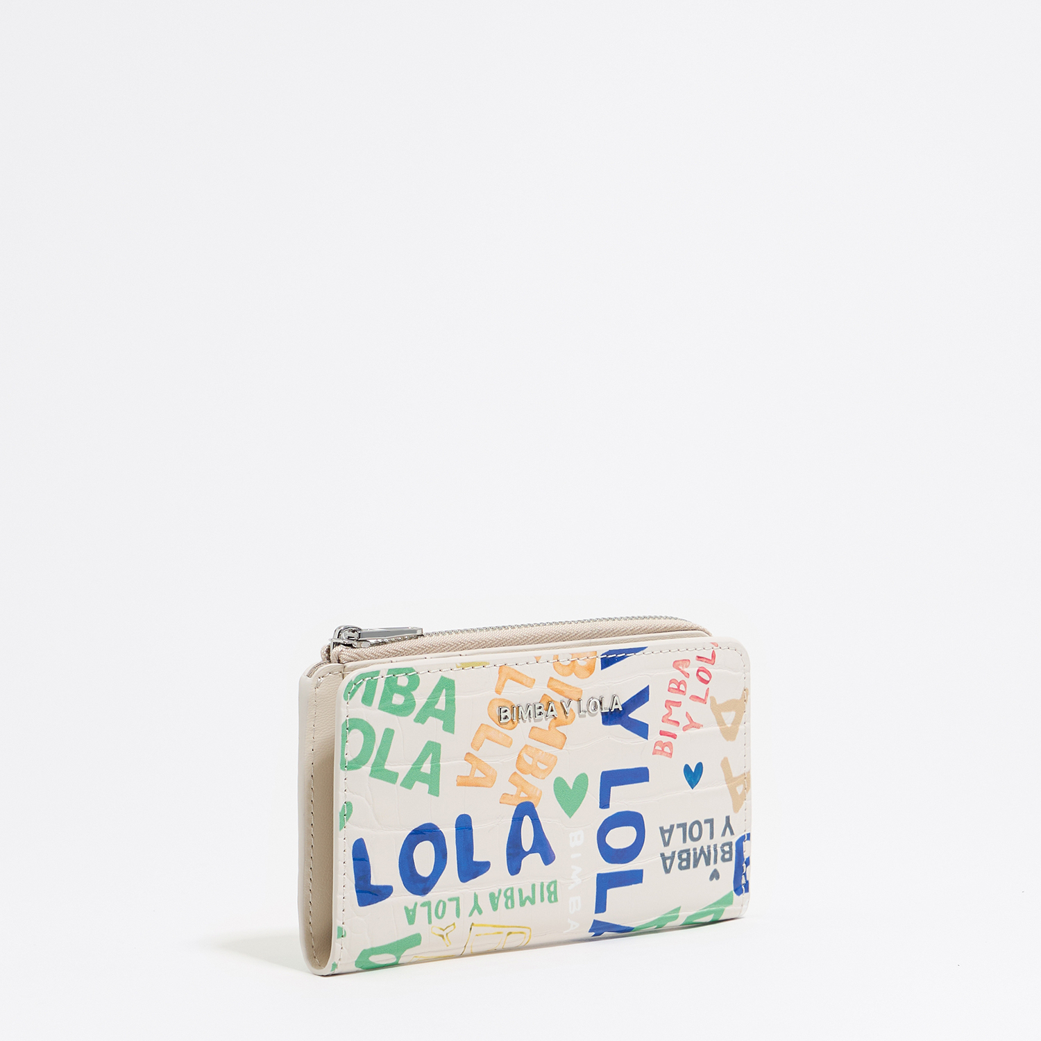 Portfel kompaktowy print BIMBA logo kość słoniowa