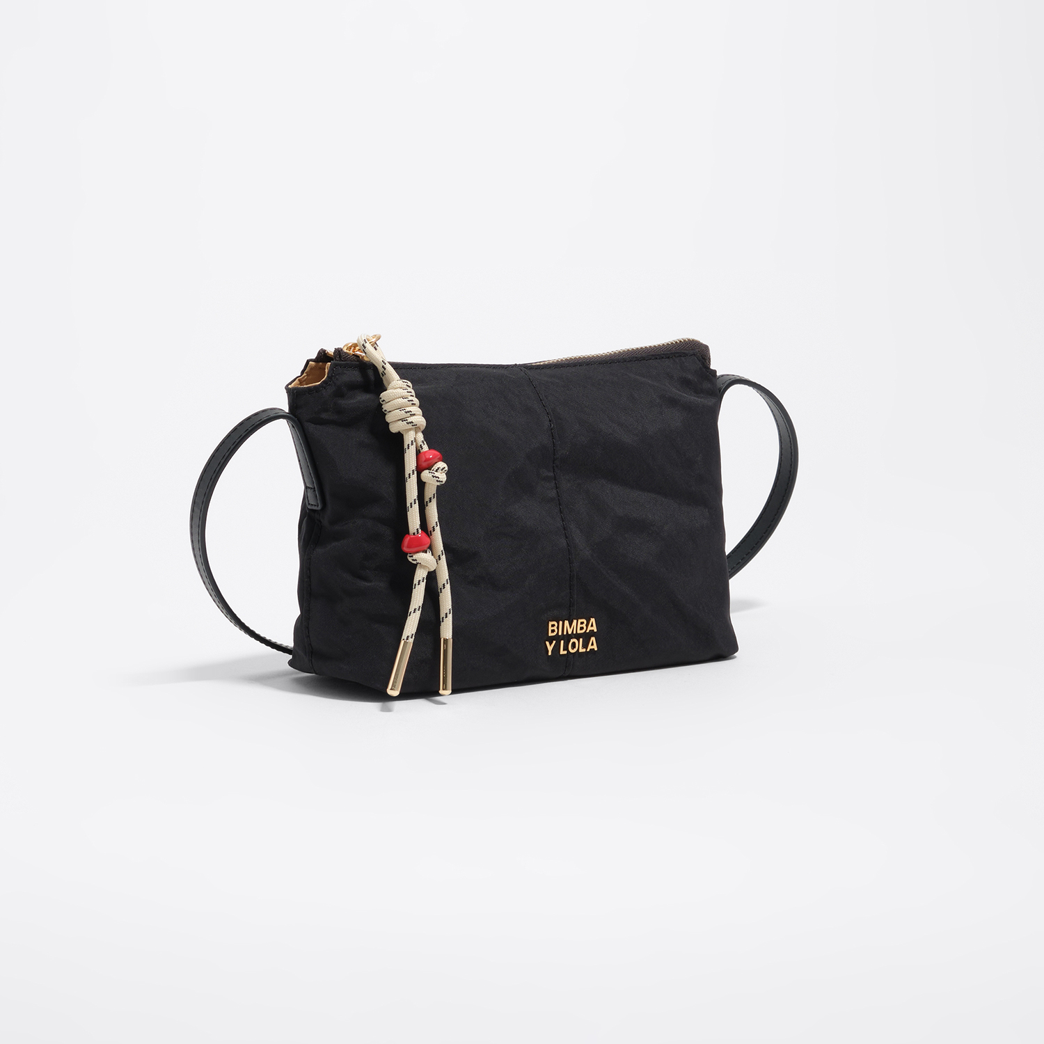 Bimba Y Lola Graphite Nylon Mini Crossbody Bag