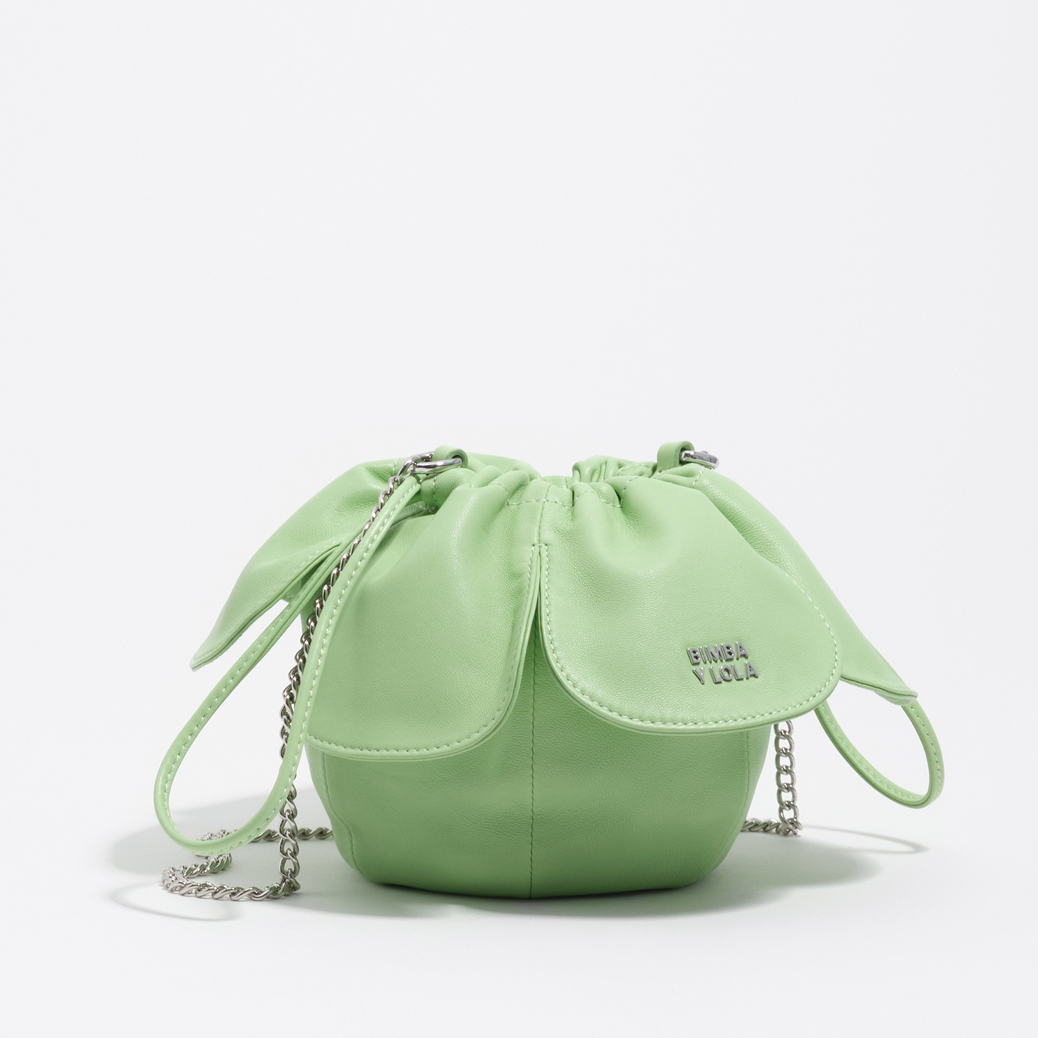 Bimba Y Lola Pastel Green Leather Pétalo Bag