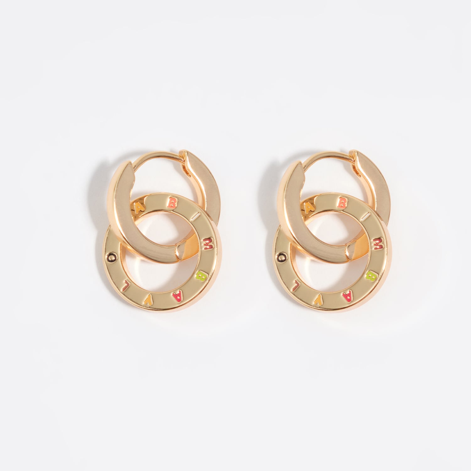Bimba Y Lola Gold Logo Double-Hoop Earrings