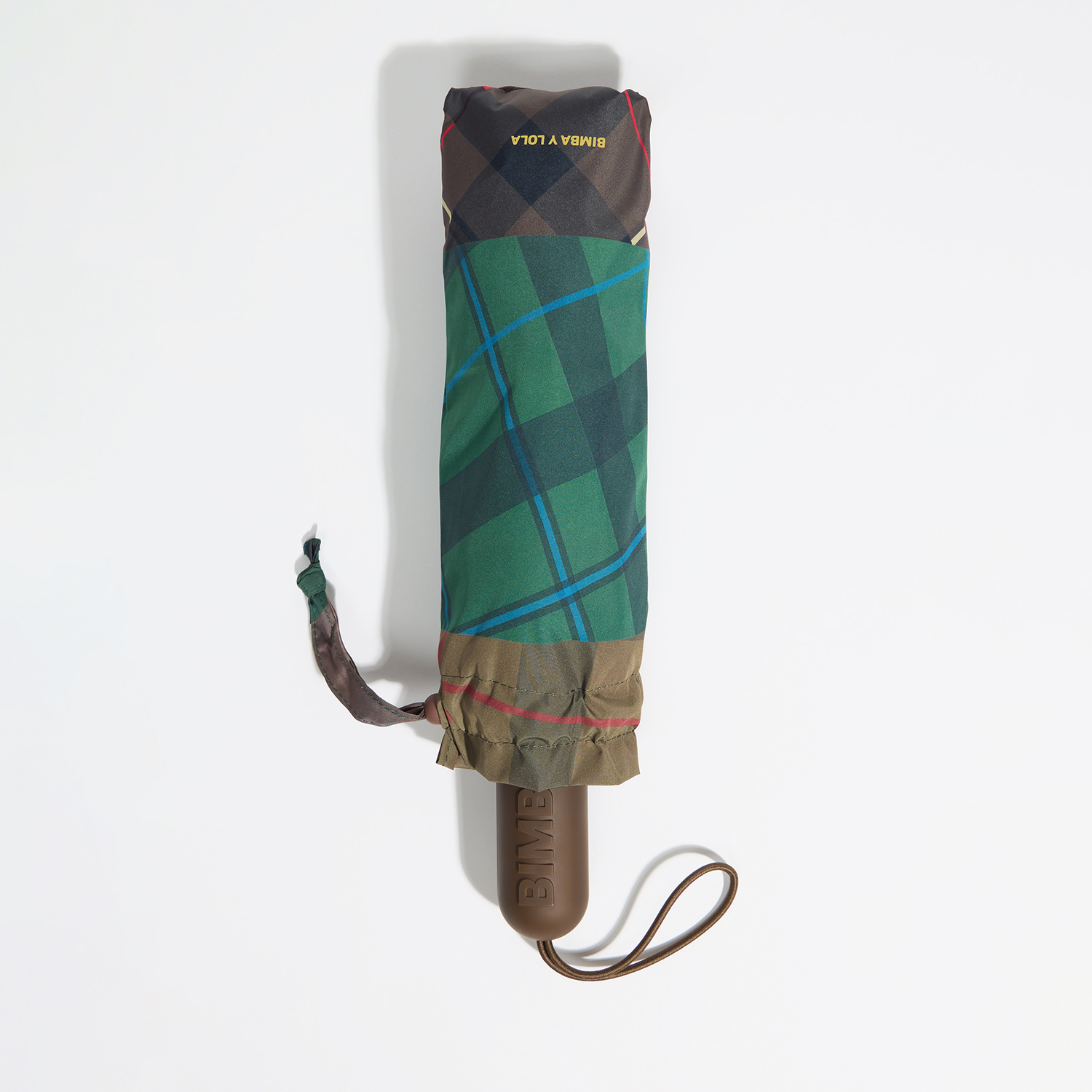 Bimba Y Lola Brown Checked Patchwork Umbrella