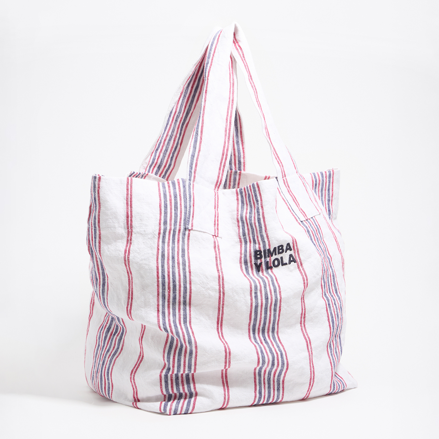 Torba shopper maxi len truskawka