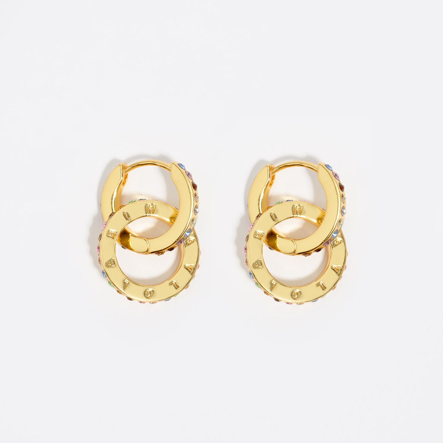 Bimba Y Lola Gold Logo Double-Hoop Earrings
